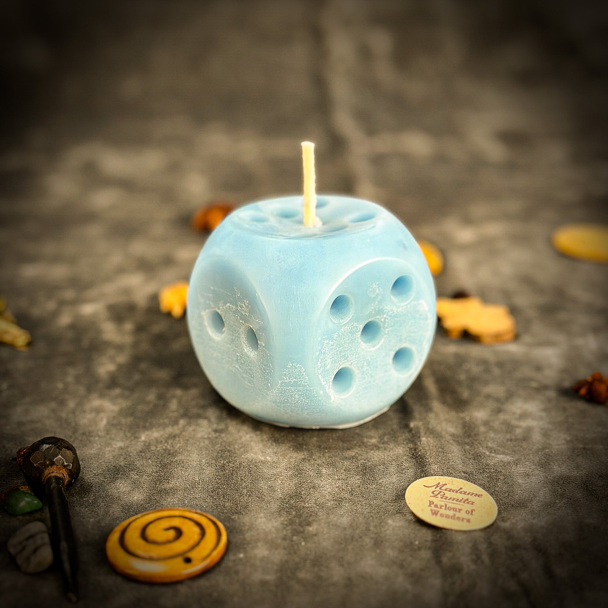 Beeswax Lucky Dice Spell Candle