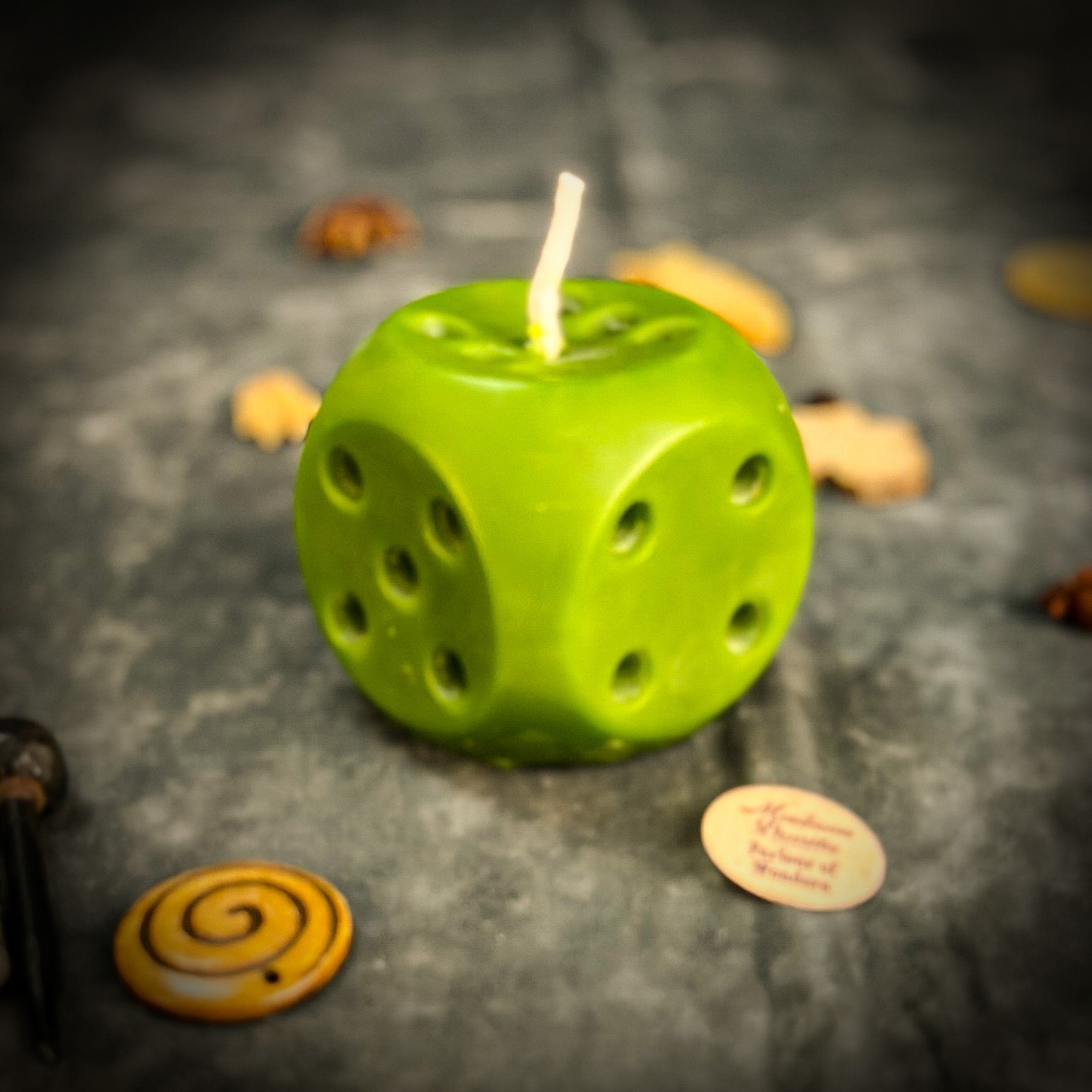 Beeswax Lucky Dice Spell Candle