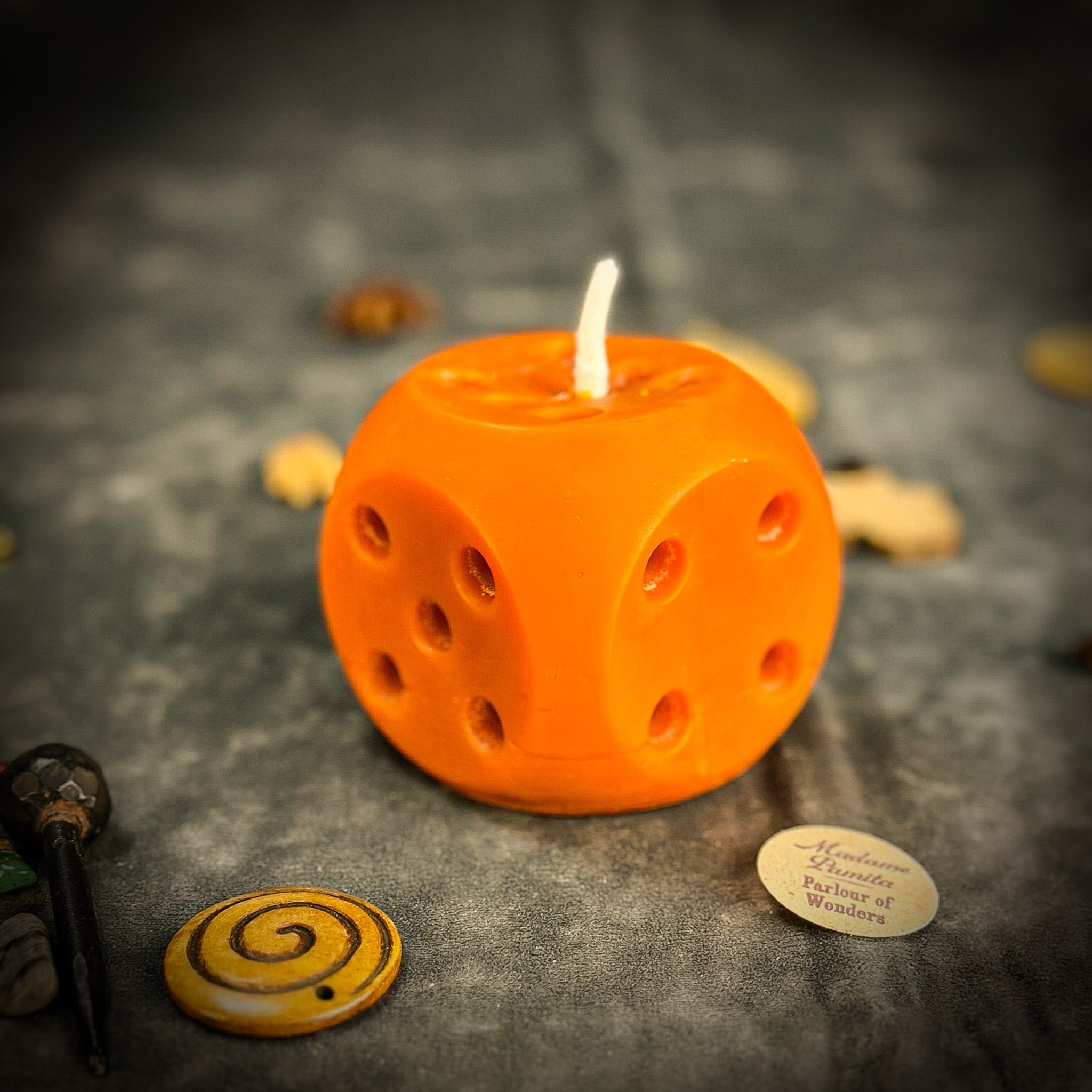 Beeswax Lucky Dice Spell Candle