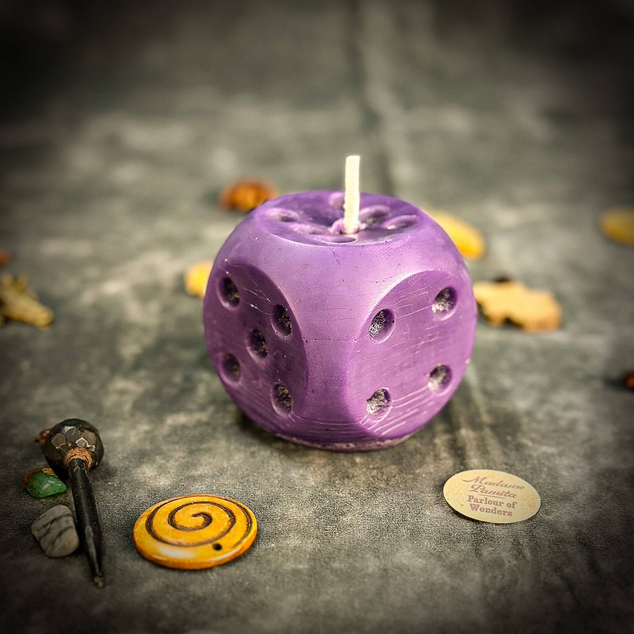 Beeswax Lucky Dice Spell Candle