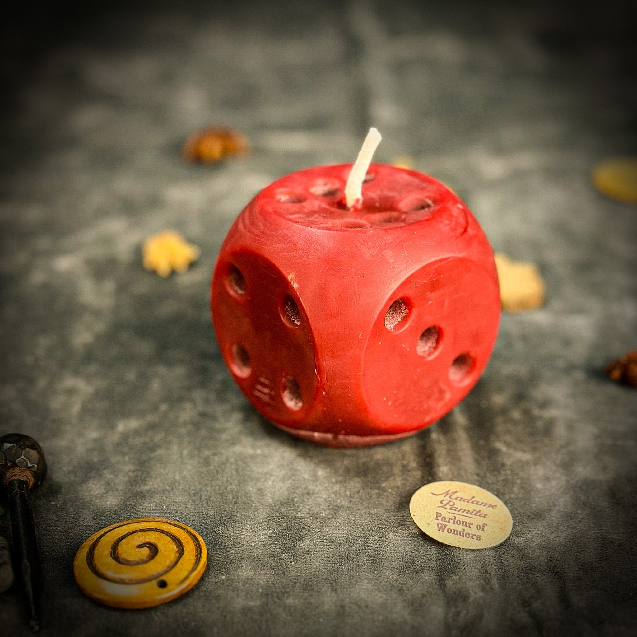 Beeswax Lucky Dice Spell Candle