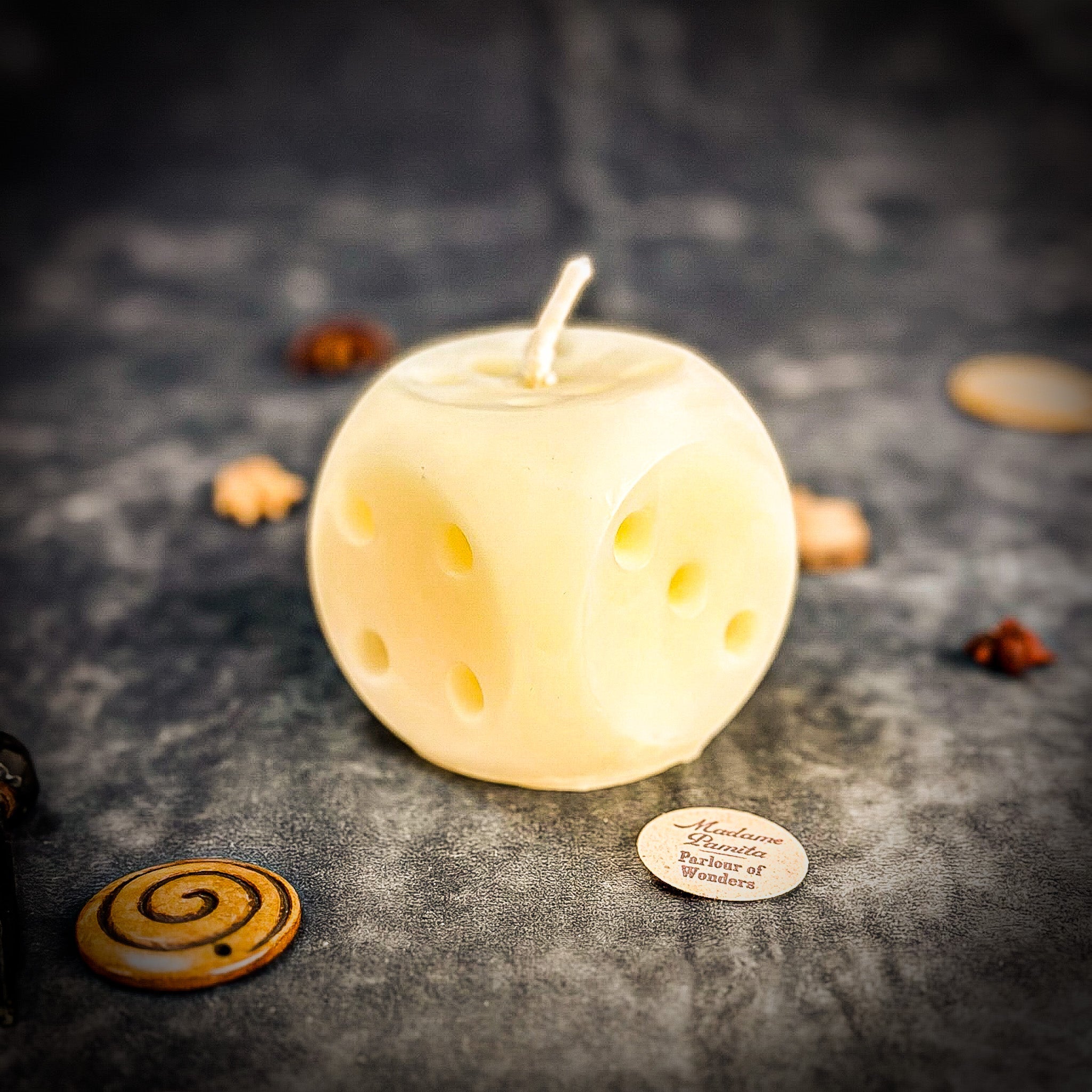 Beeswax Lucky Dice Spell Candle