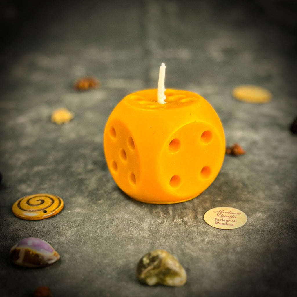 Beeswax Lucky Dice Spell Candle