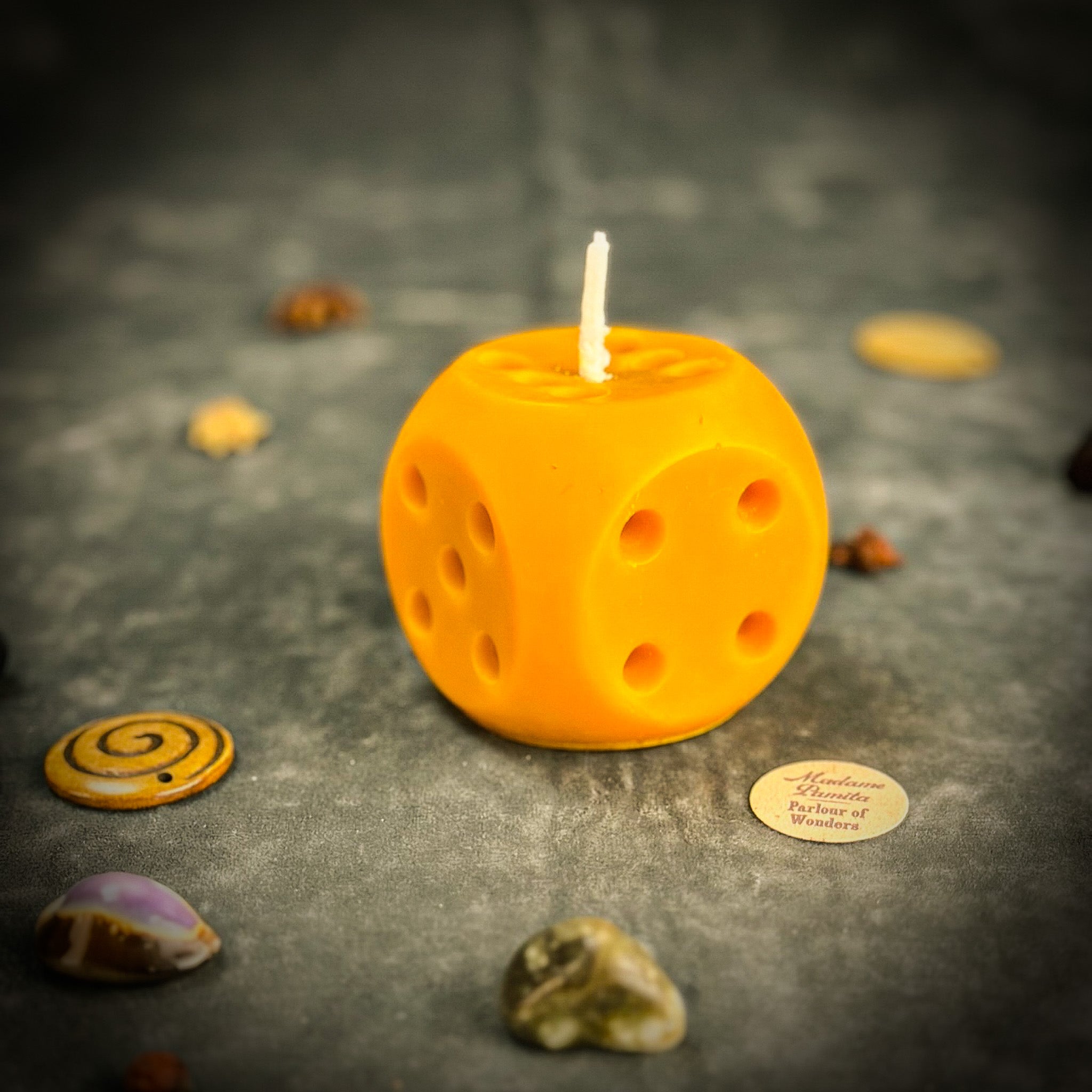 Beeswax Lucky Dice Spell Candle