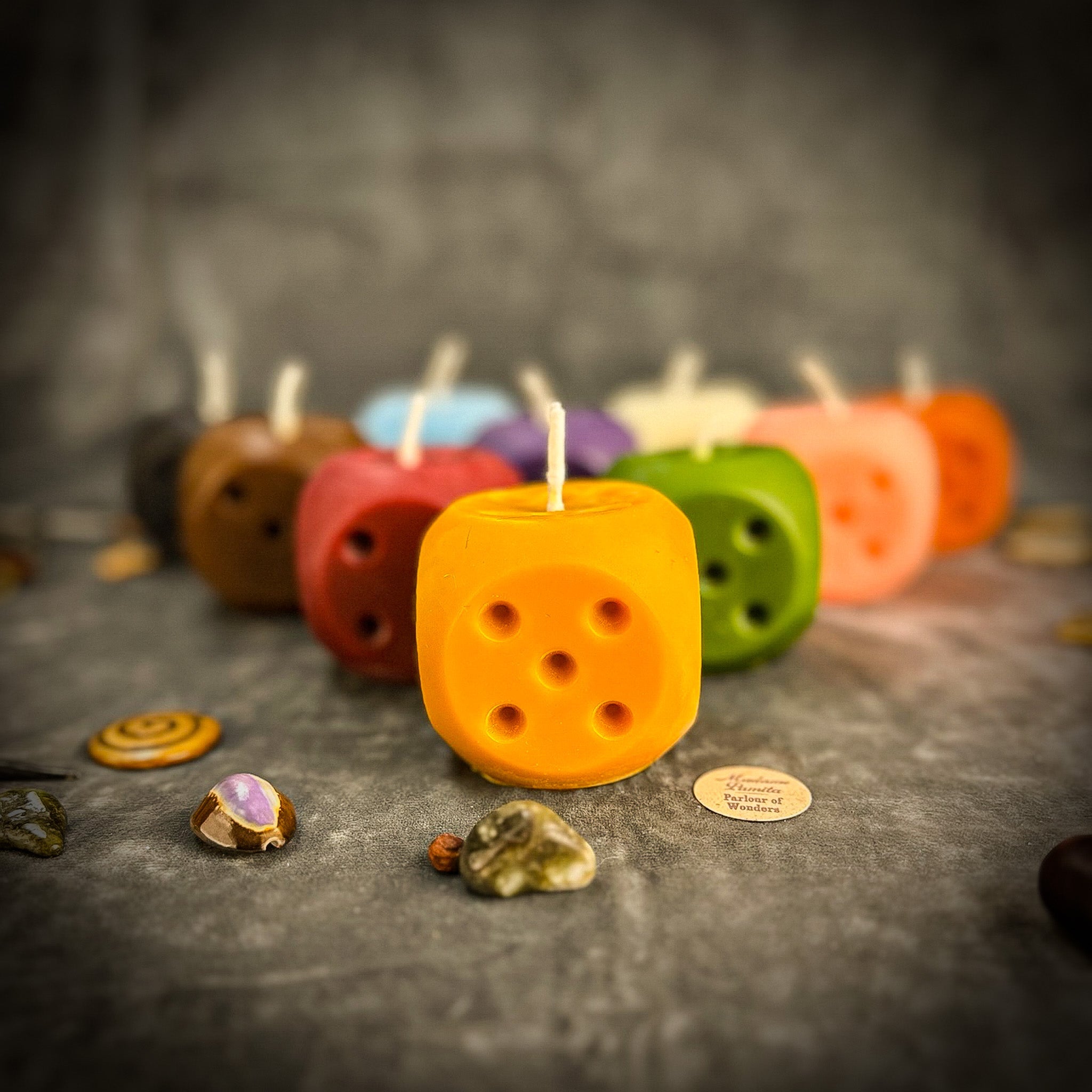 Beeswax Lucky Dice Spell Candle
