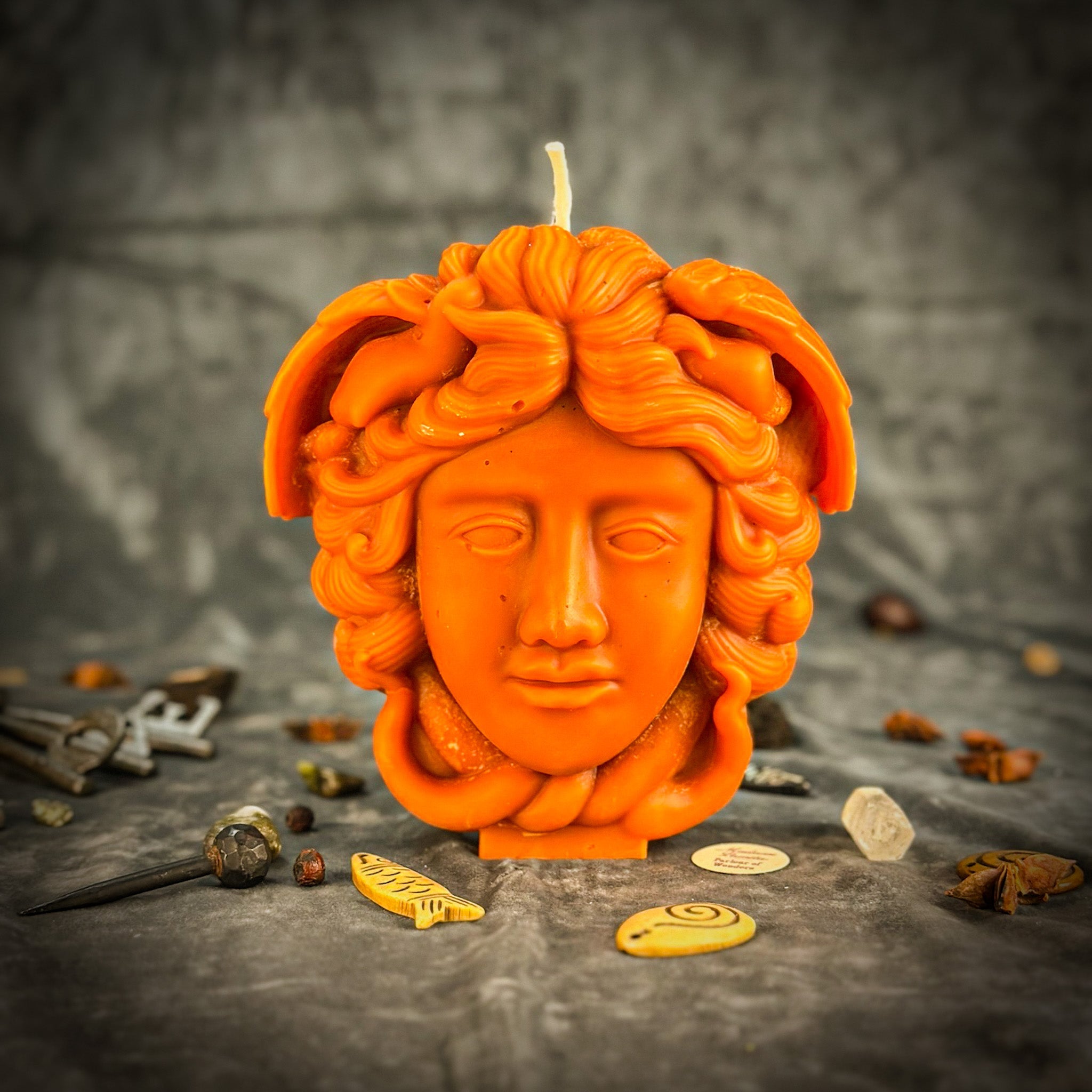 Beeswax Medusa Protection Spell Candle - Fierce Power, Boundaries & Transformation