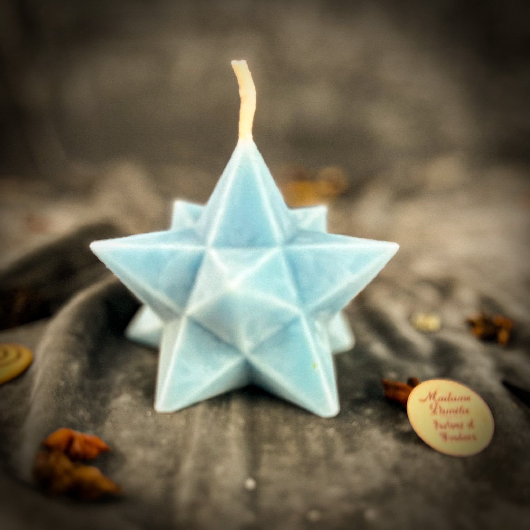 Beeswax Pentagram Merkaba Protection Spell Candle
