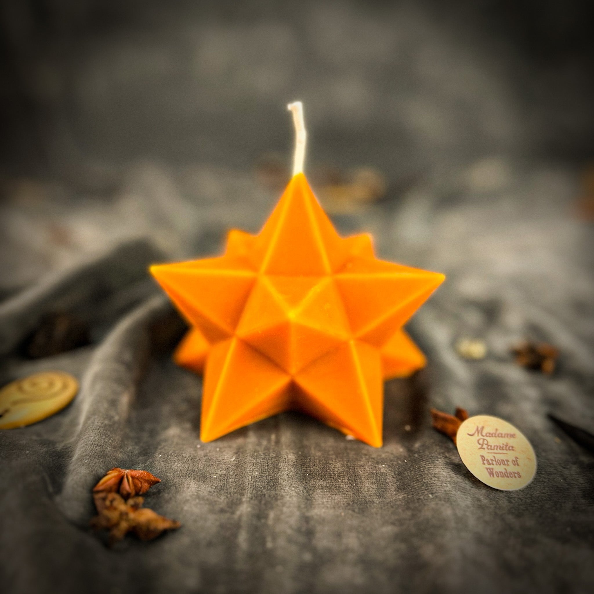 Beeswax Pentagram Merkaba Protection Spell Candle