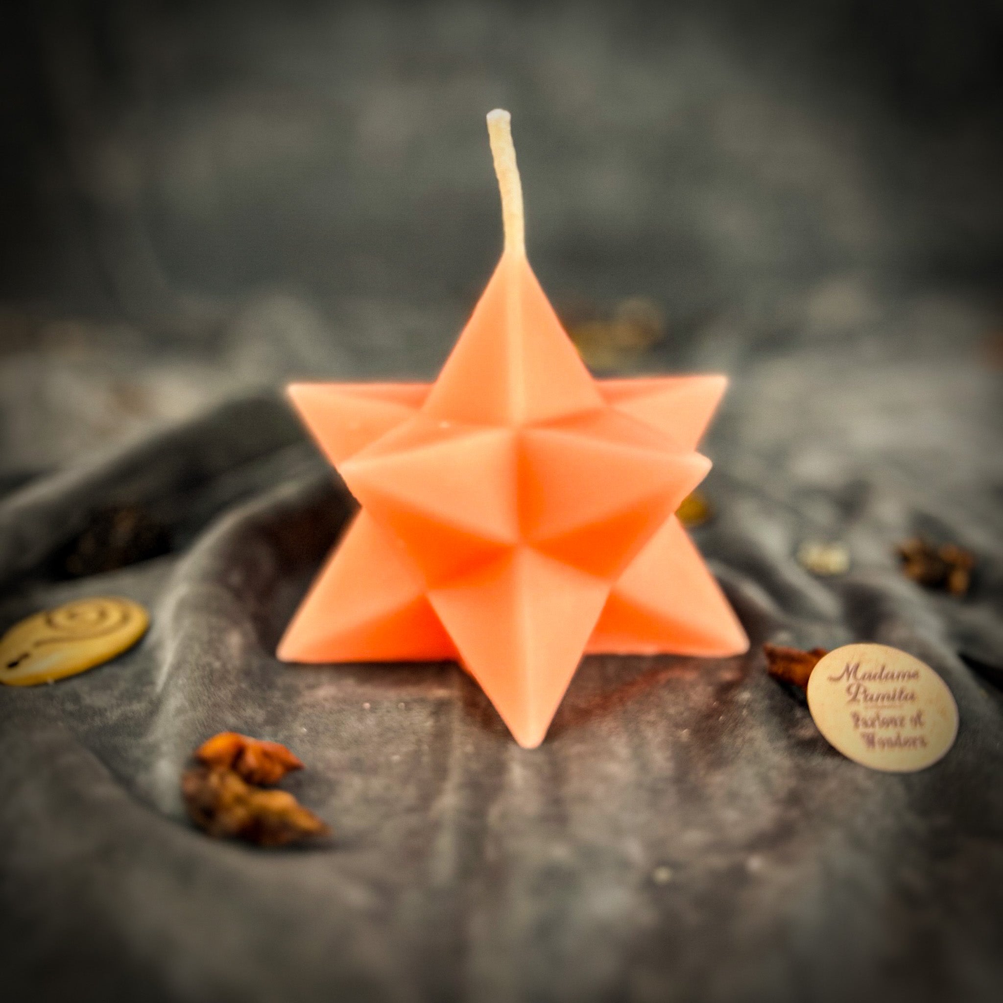 Beeswax Pentagram Merkaba Protection Spell Candle
