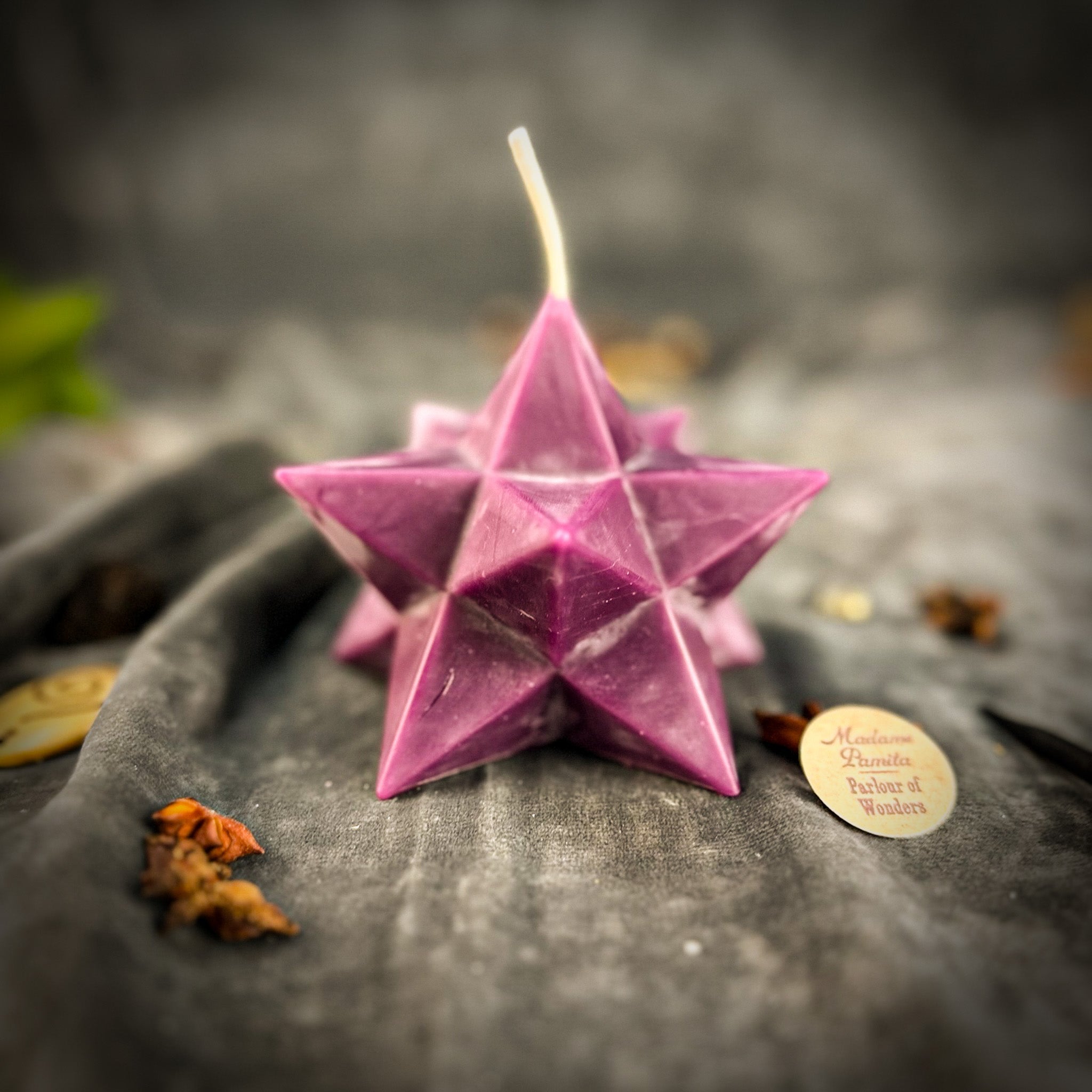 Beeswax Pentagram Merkaba Protection Spell Candle