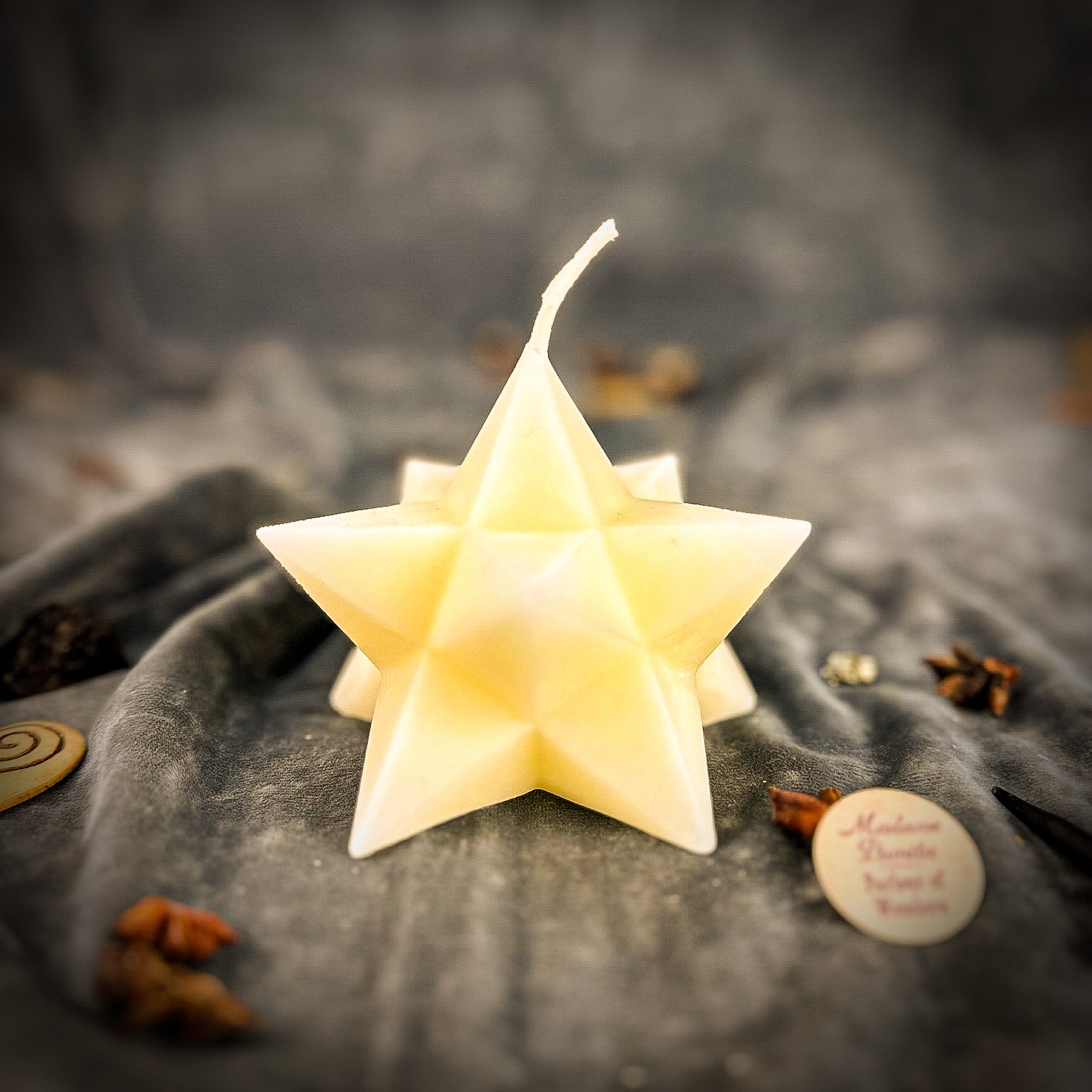 Beeswax Pentagram Merkaba Protection Spell Candle