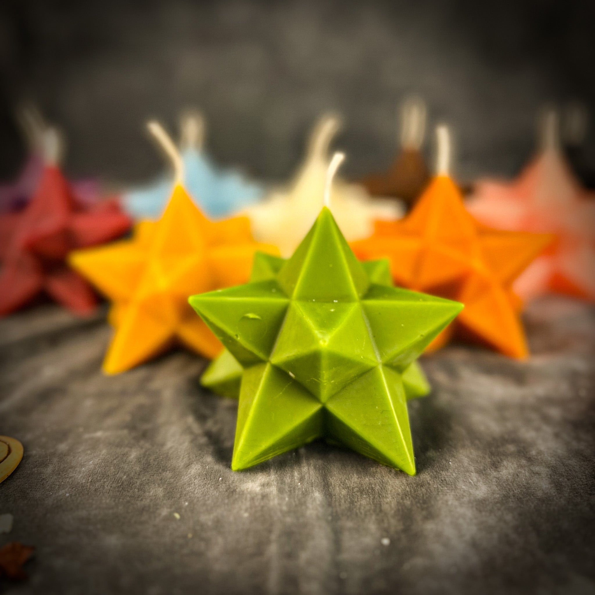 Beeswax Pentagram Merkaba Protection Spell Candle