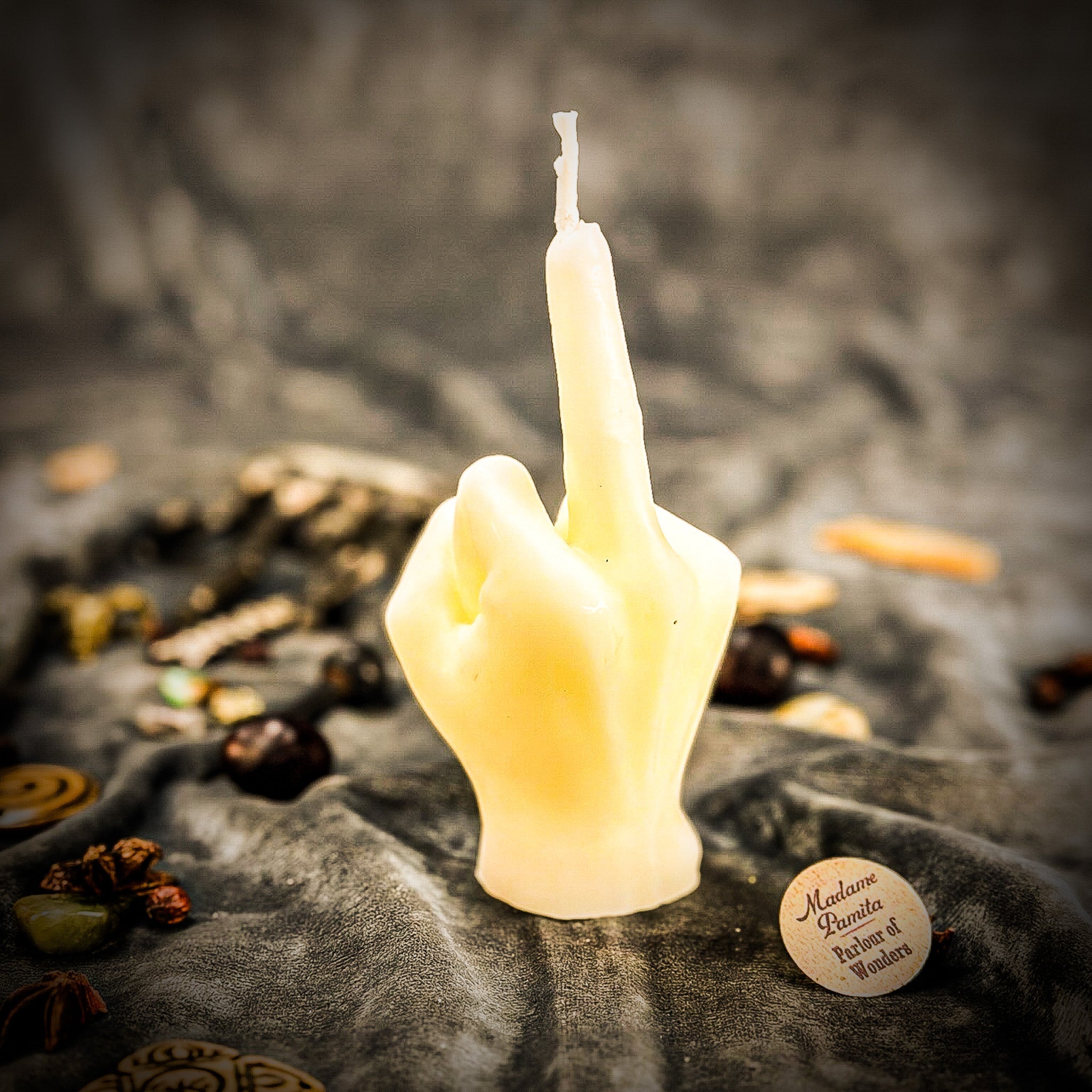 Beeswax Middle Finger Spell Candle