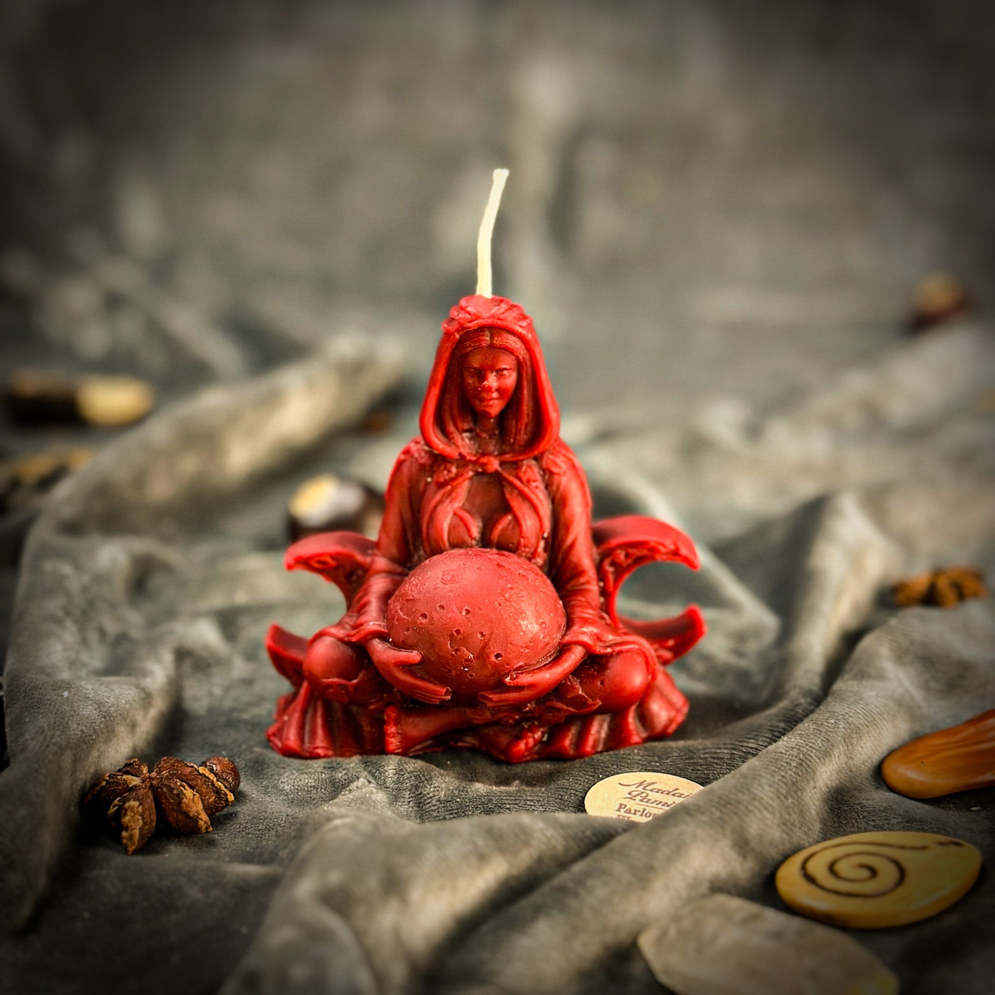 Beeswax Moon Goddess Spell Candle