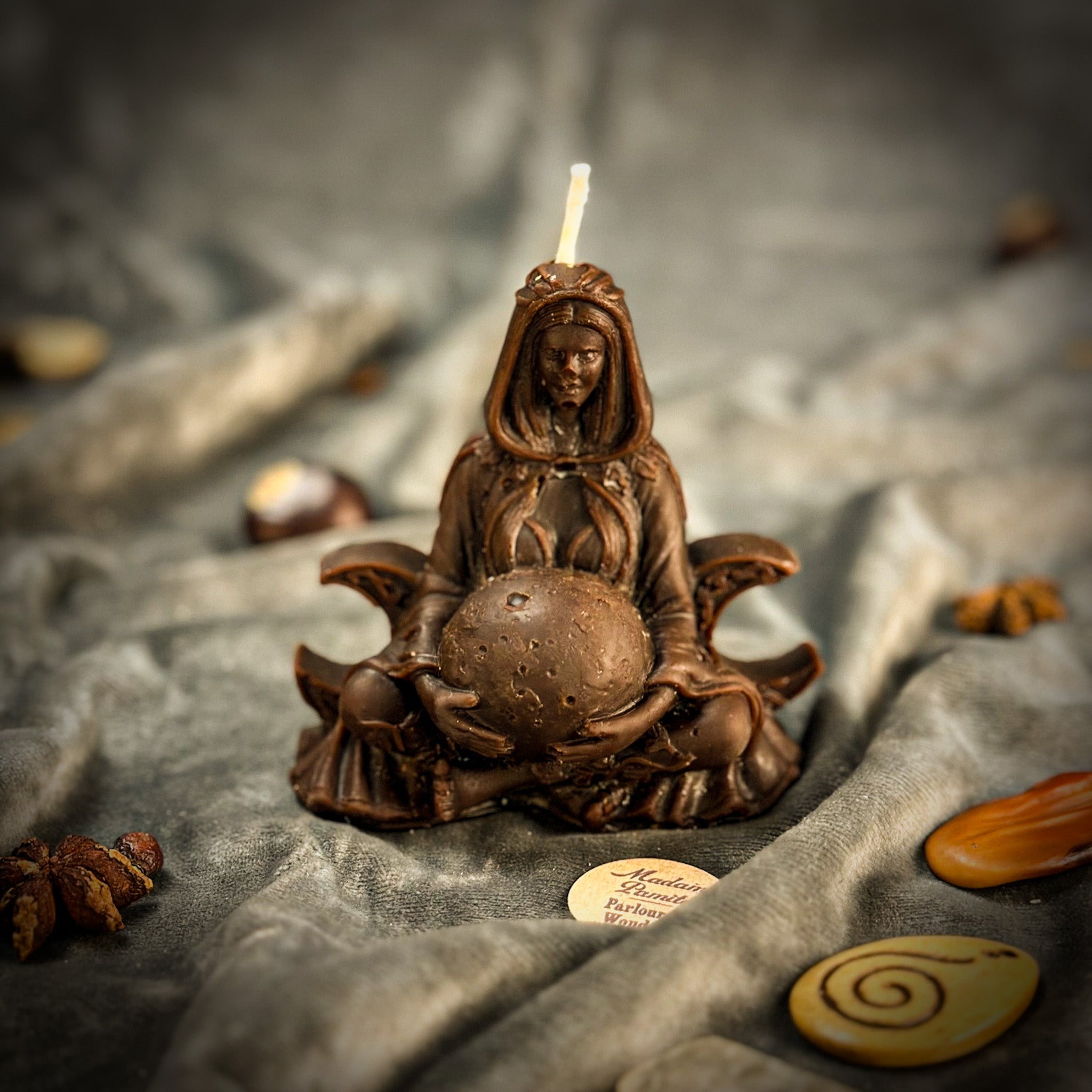 Beeswax Moon Goddess Spell Candle