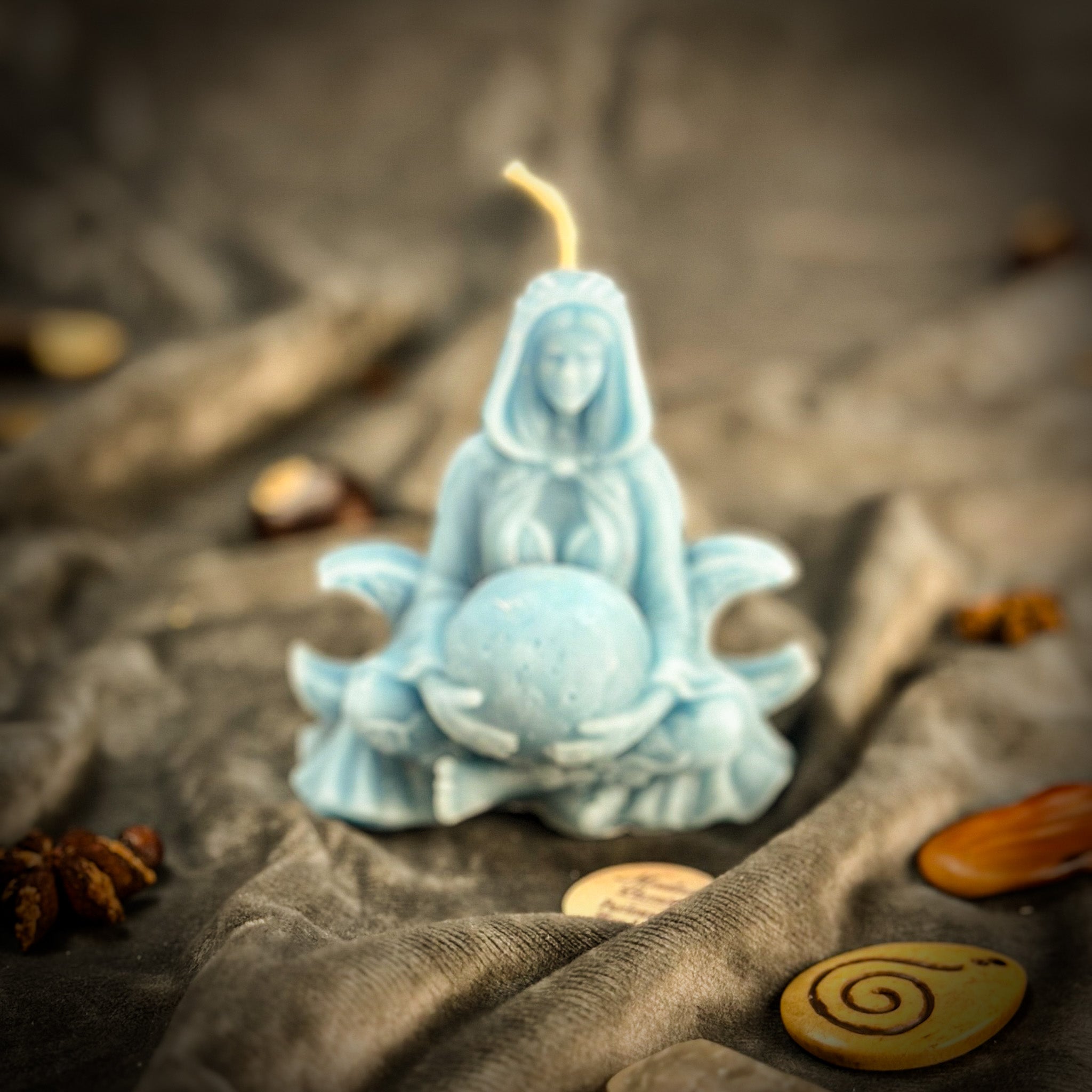Beeswax Moon Goddess Spell Candle