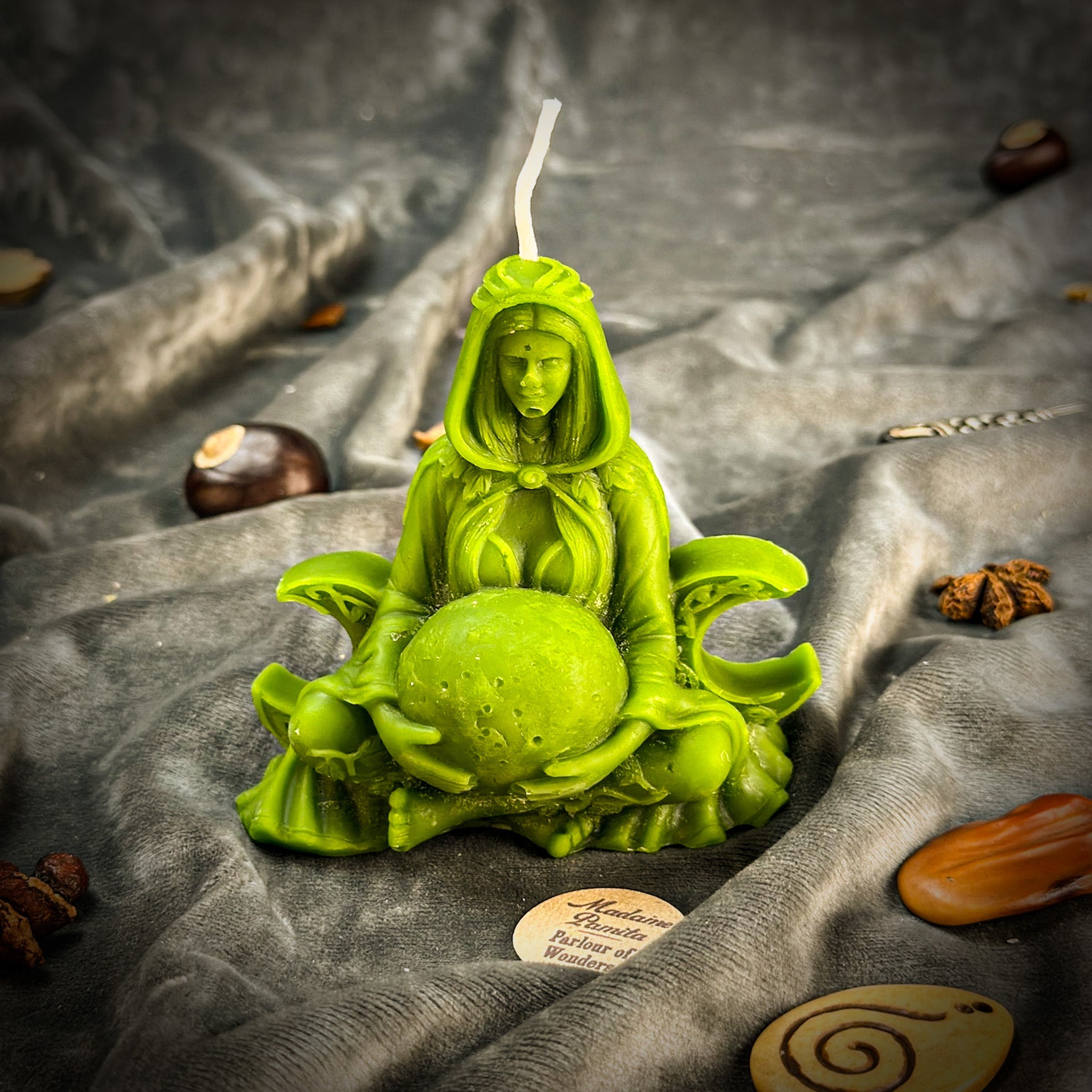 Beeswax Moon Goddess Spell Candle