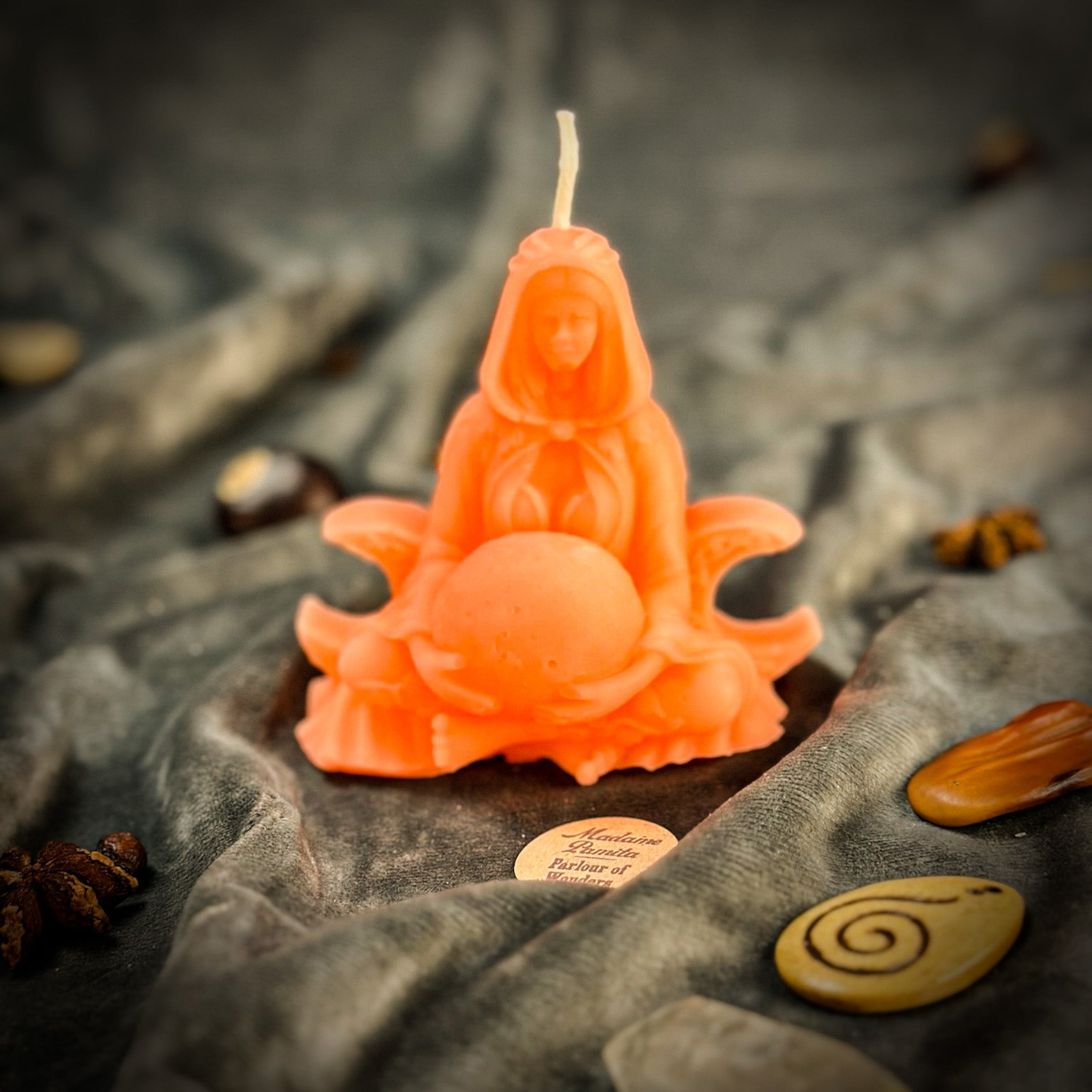Beeswax Moon Goddess Spell Candle