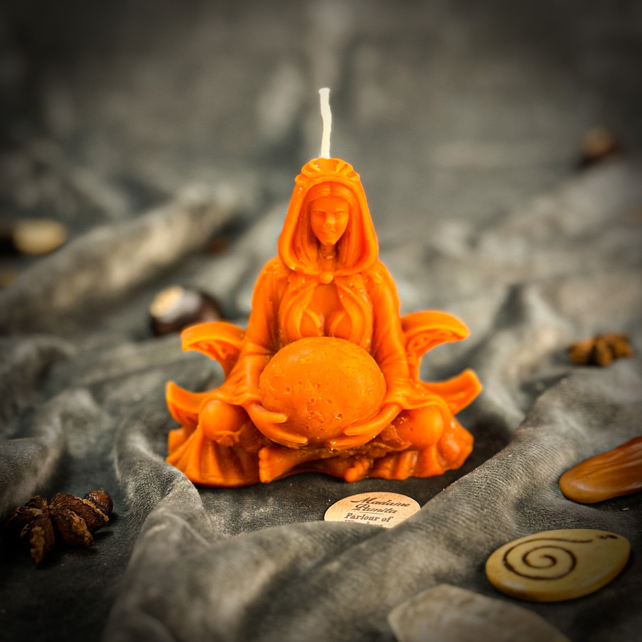 Beeswax Moon Goddess Spell Candle