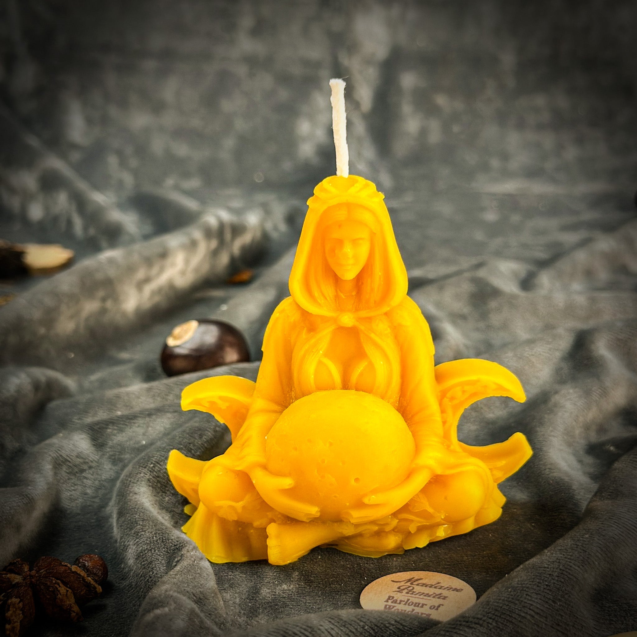 Beeswax Moon Goddess Spell Candle