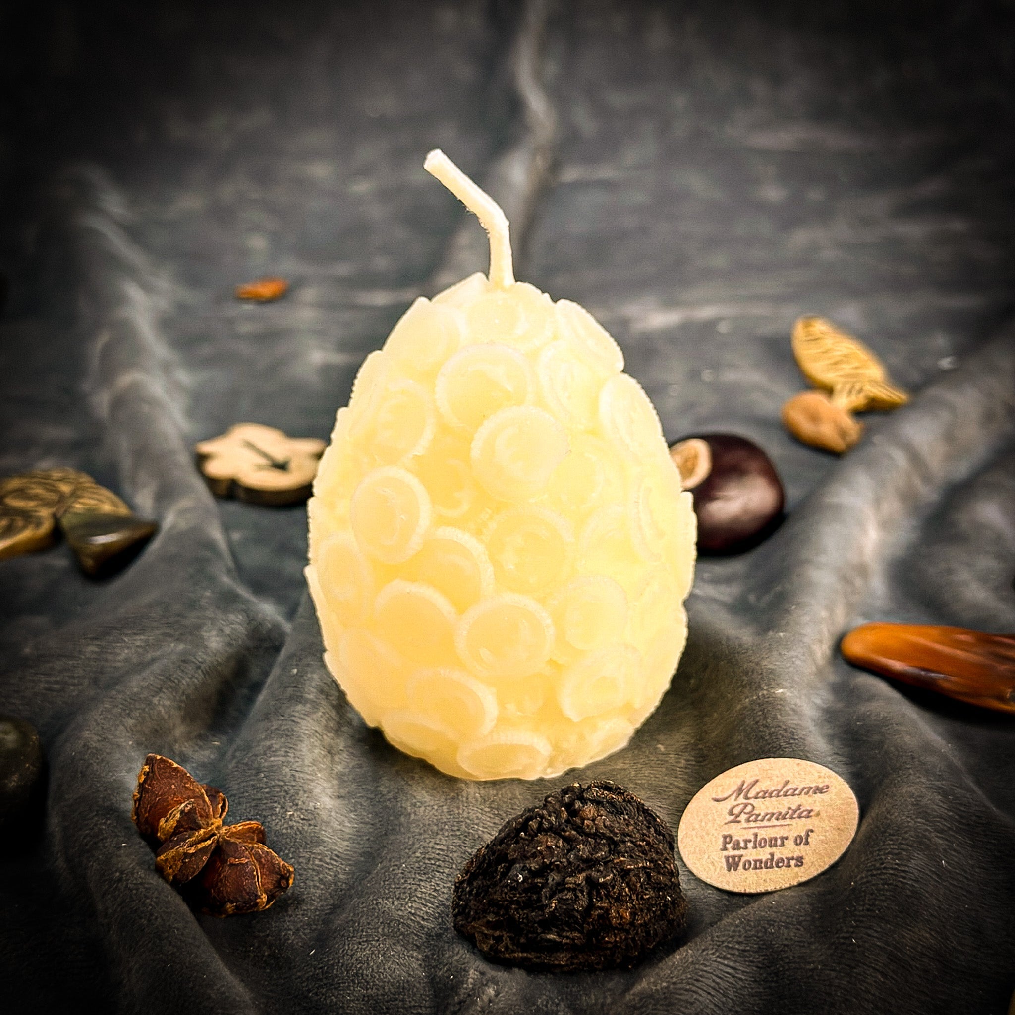 Beeswax Nest Egg Spell Candle