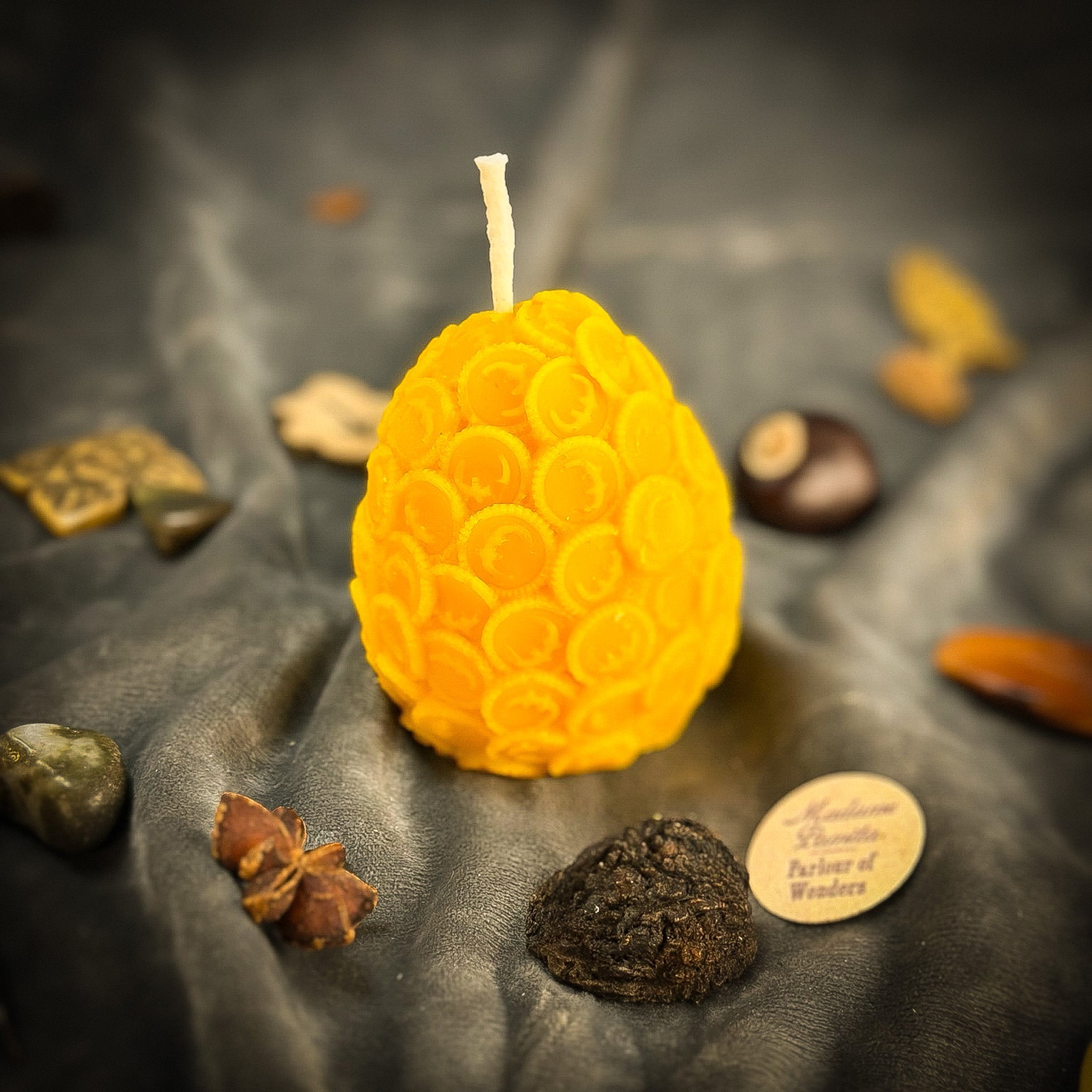 Beeswax Nest Egg Spell Candle