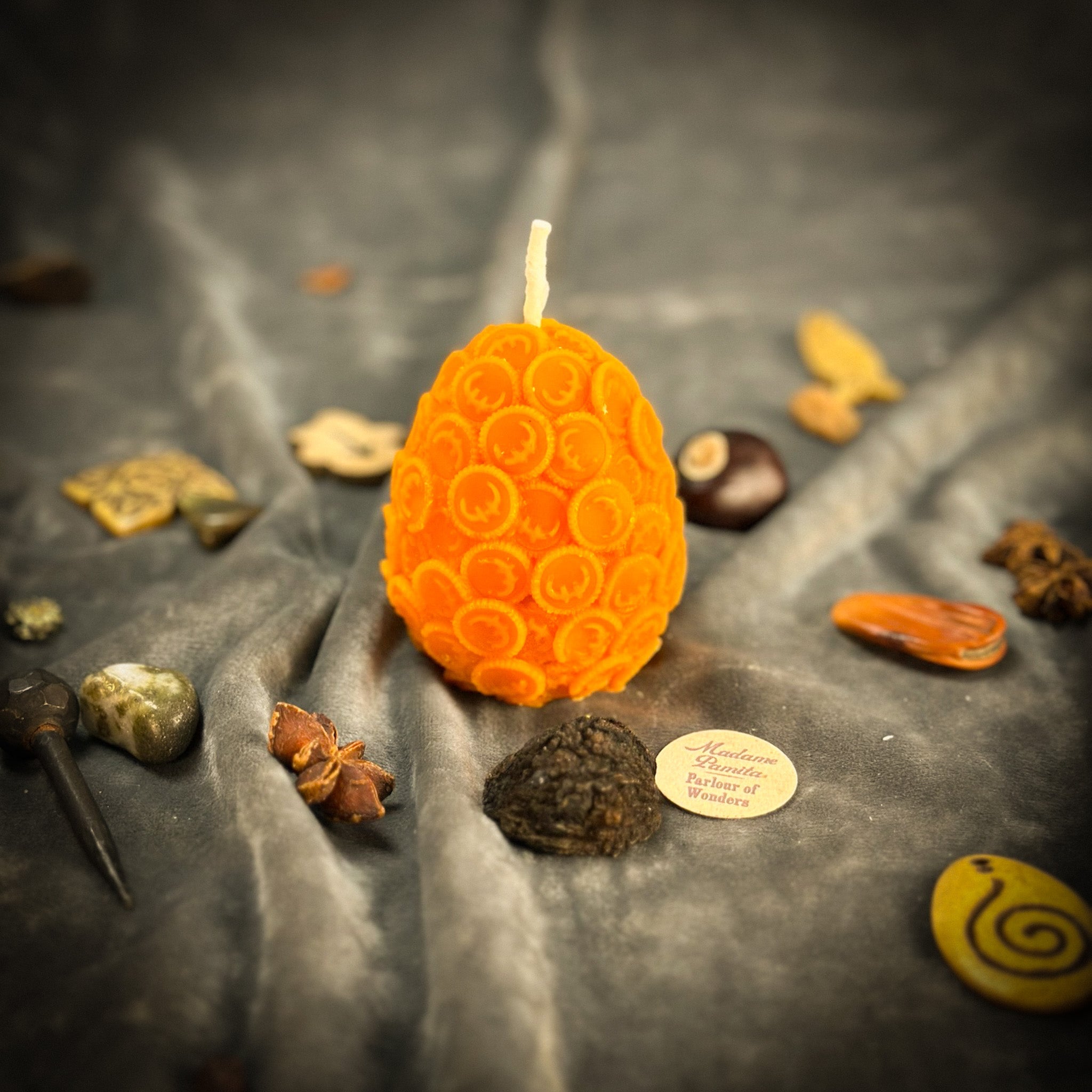 Beeswax Nest Egg Spell Candle