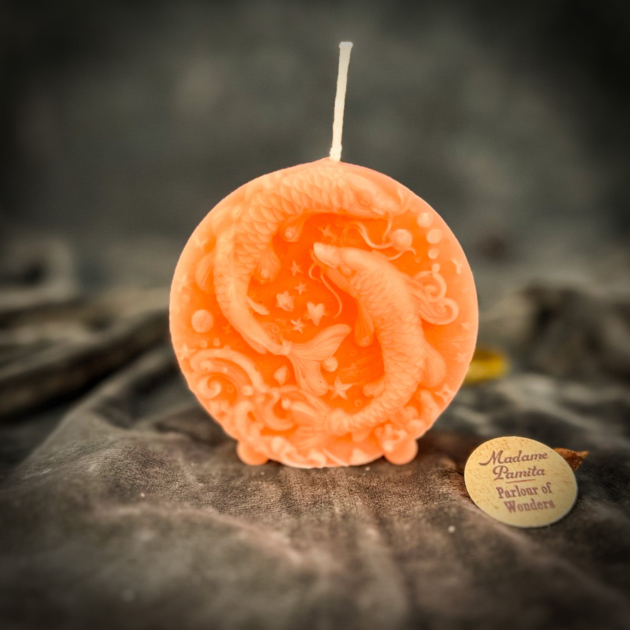 Beeswax Pisces Fish Zodiac Spell Candle