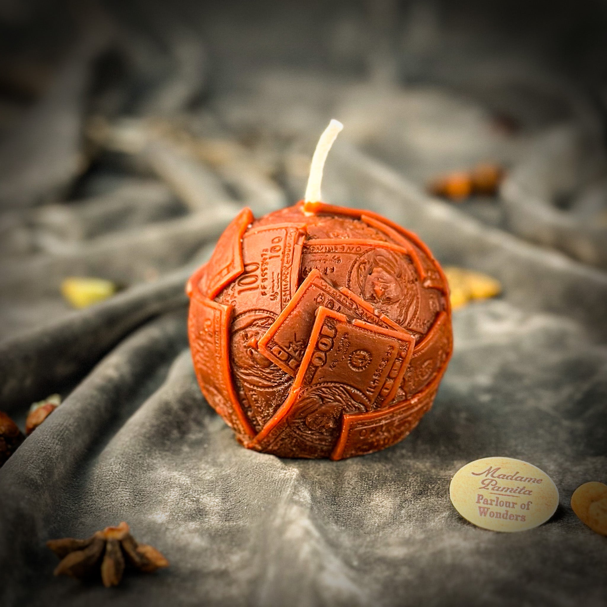 Beeswax Rolling in Dough Money Spell Candle