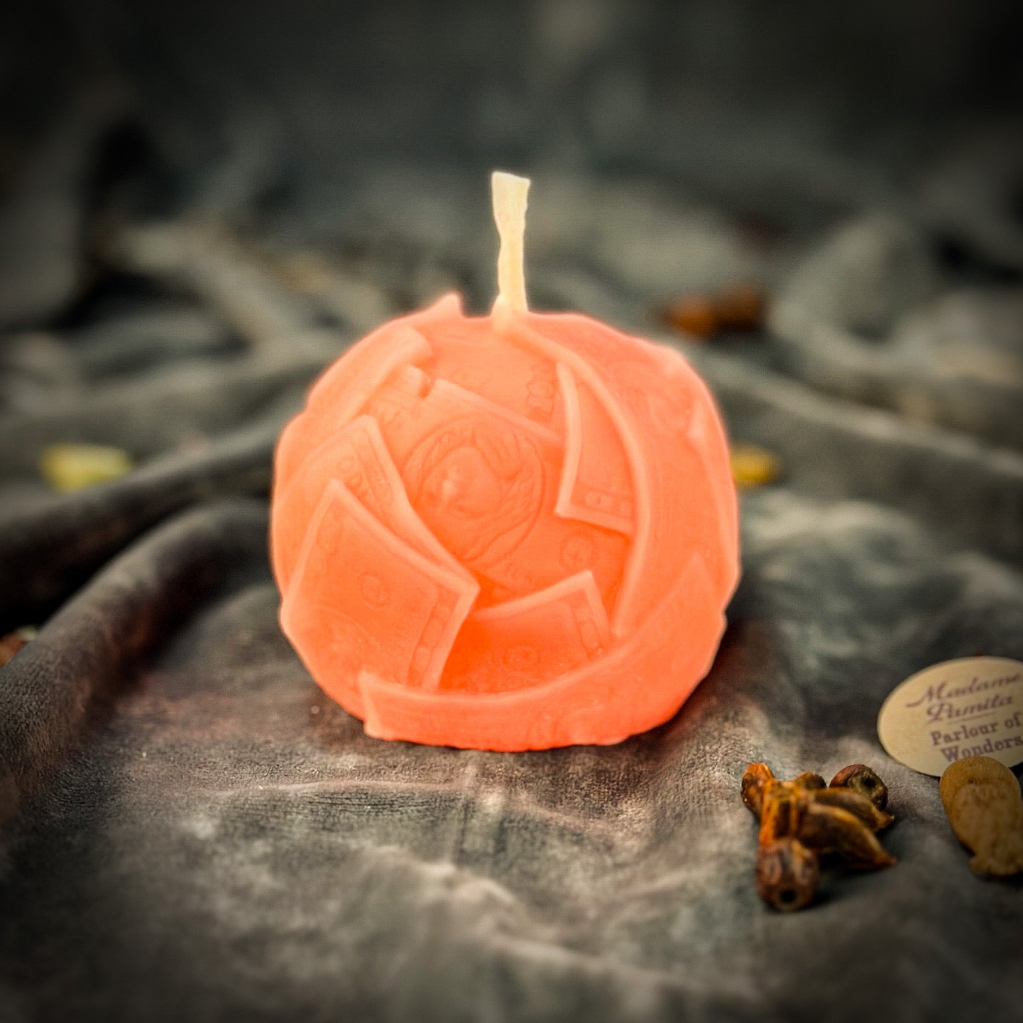 Beeswax Rolling in Dough Money Spell Candle