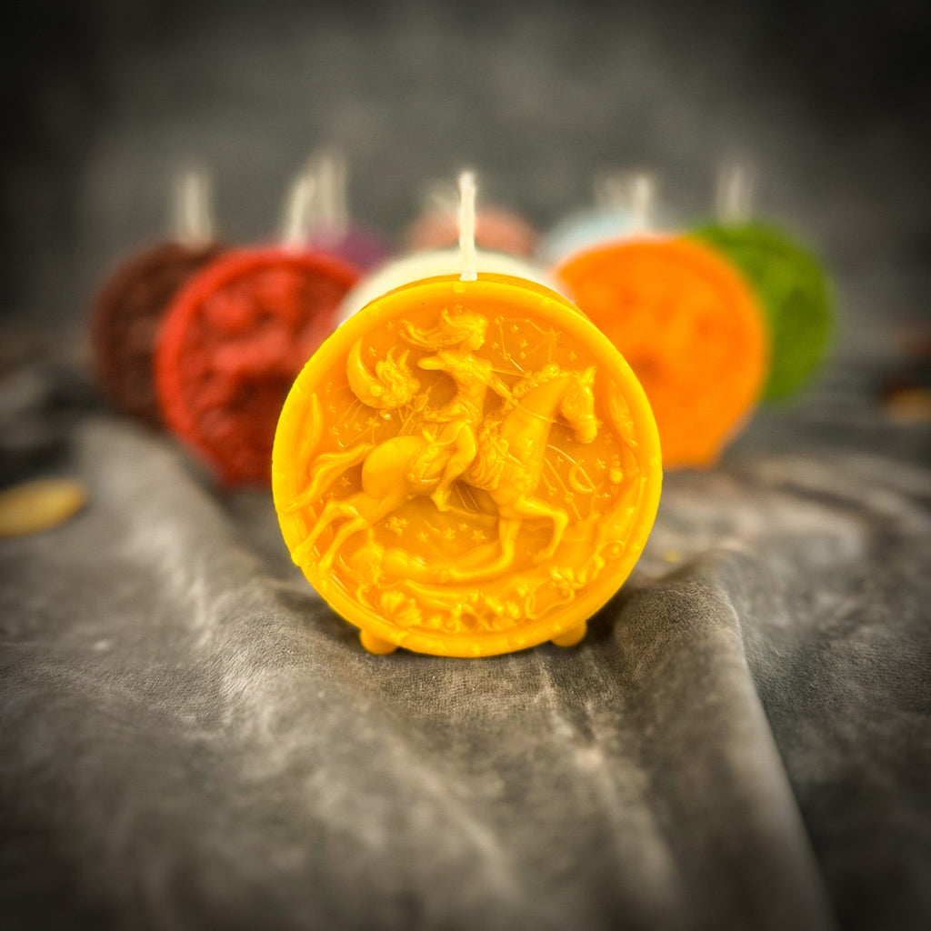 Beeswax Sagittarius Archer Zodiac Spell Candle
