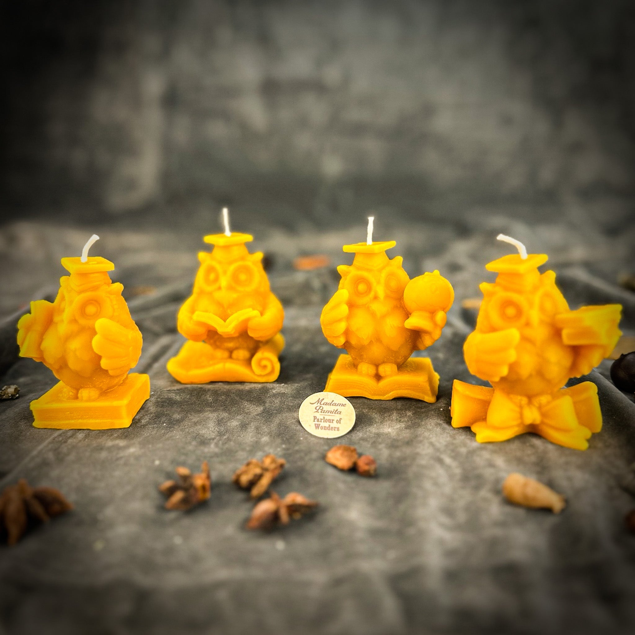 Beeswax School of Owls Spell Candle Set