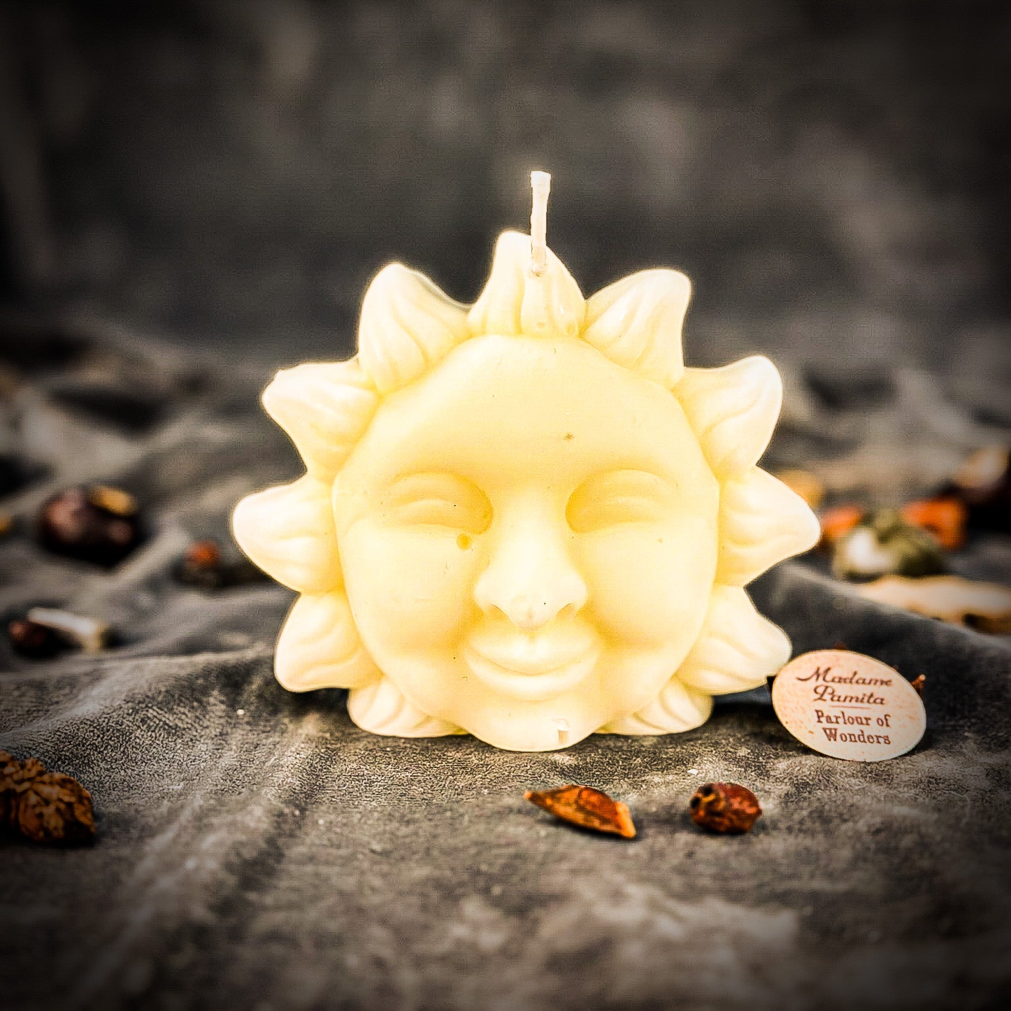 Beeswax Smiling Sun Spell Candle