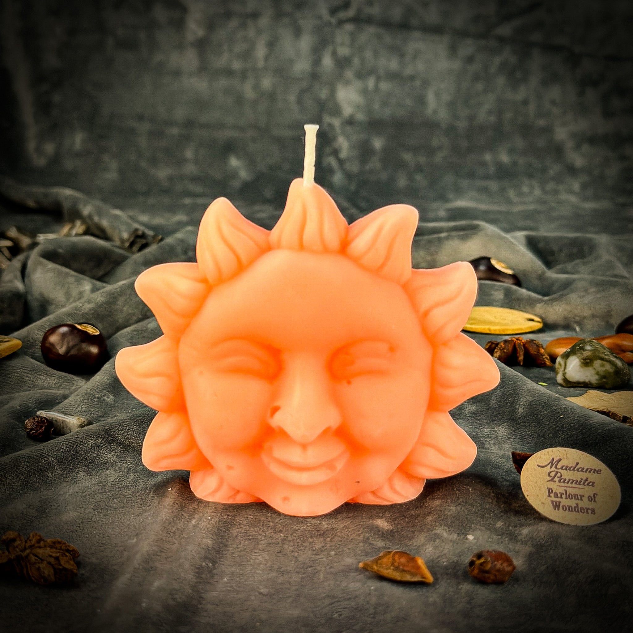 Beeswax Smiling Sun Spell Candle