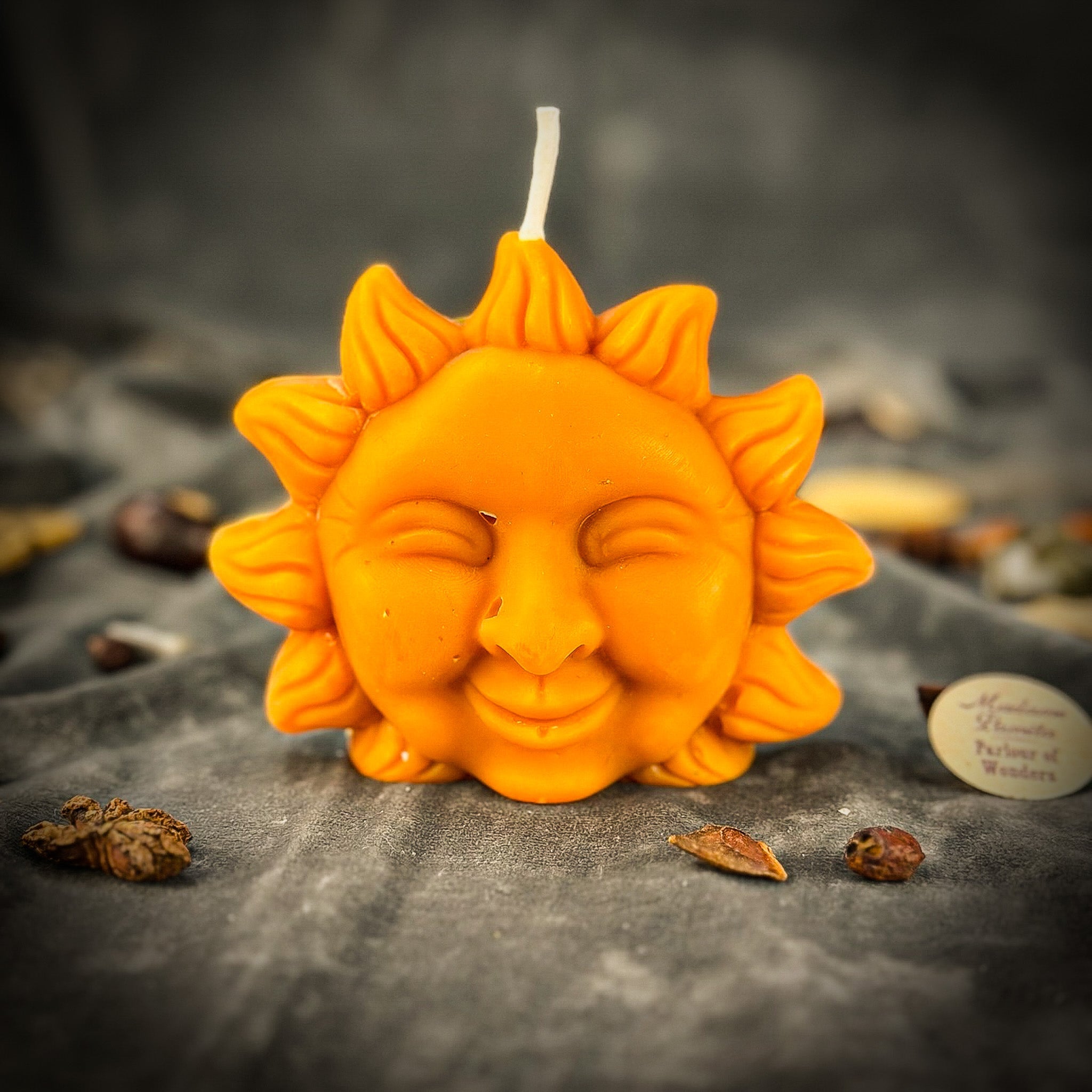 Beeswax Smiling Sun Spell Candle