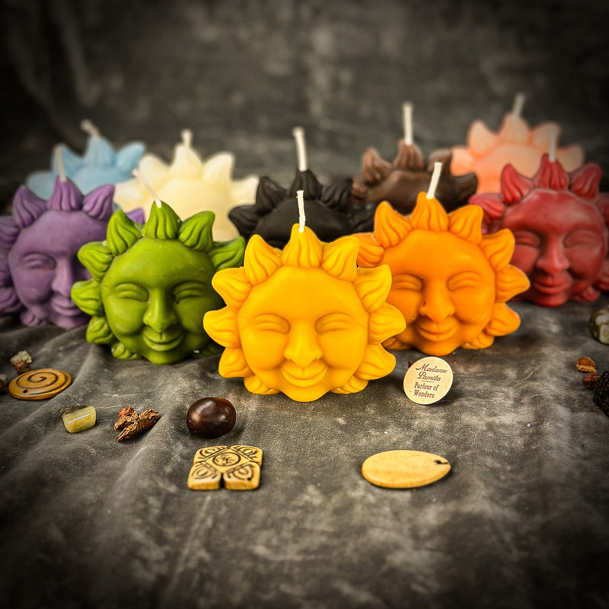 Beeswax Smiling Sun Spell Candle