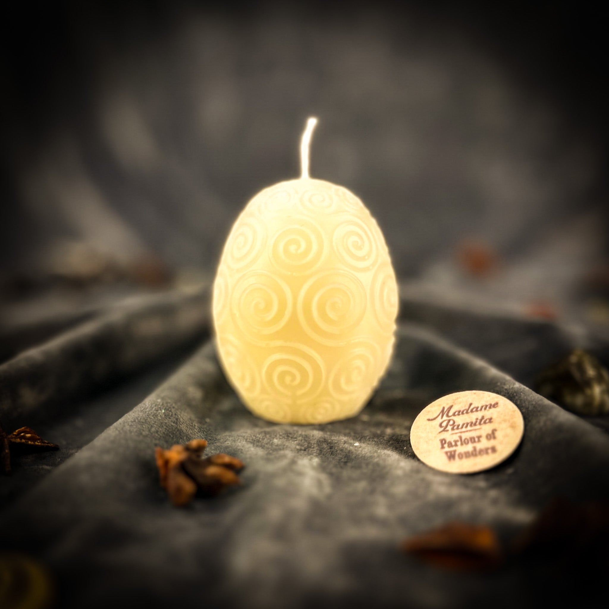 Beeswax Spiral Protection Pysanka Spell Candle
