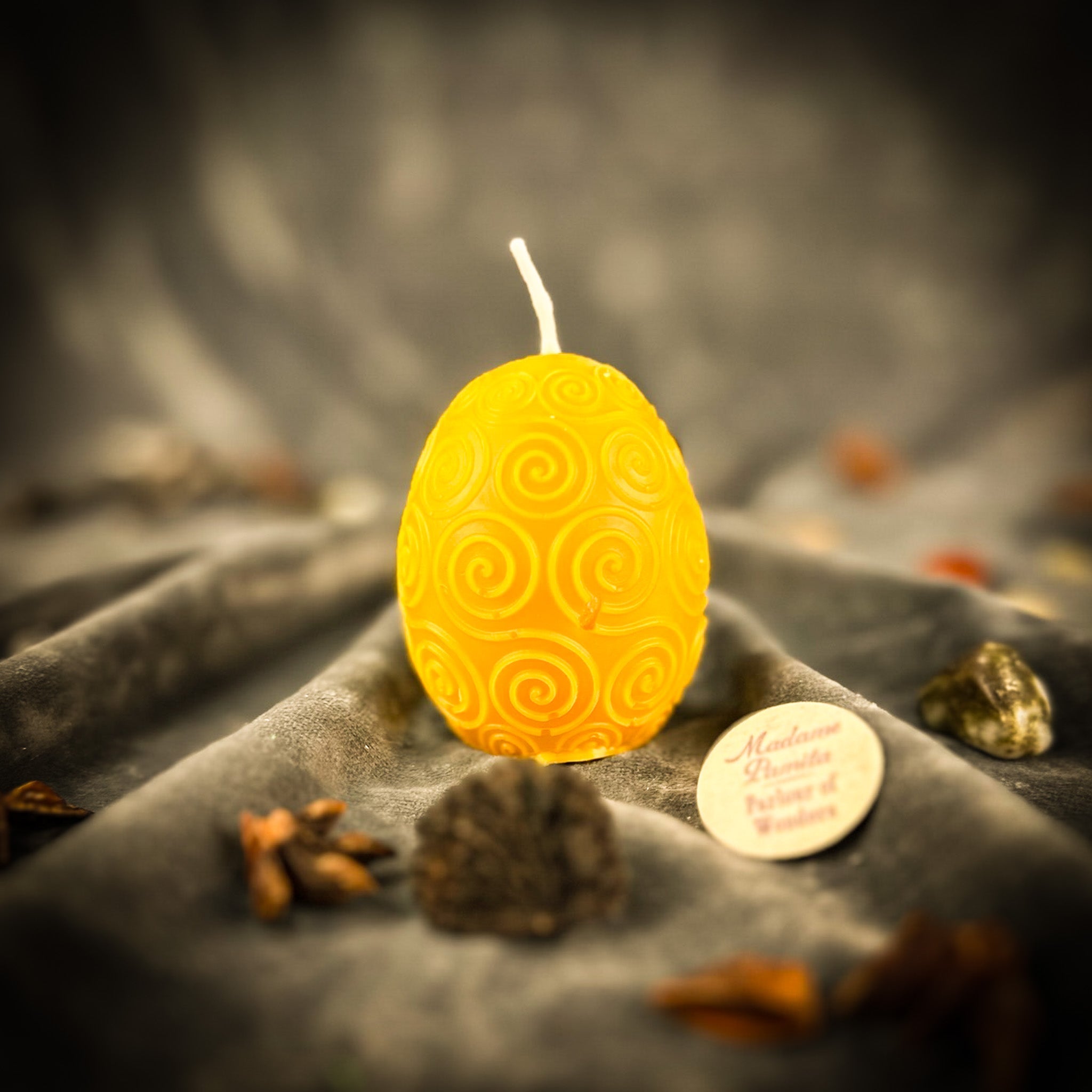 Beeswax Spiral Protection Pysanka Spell Candle