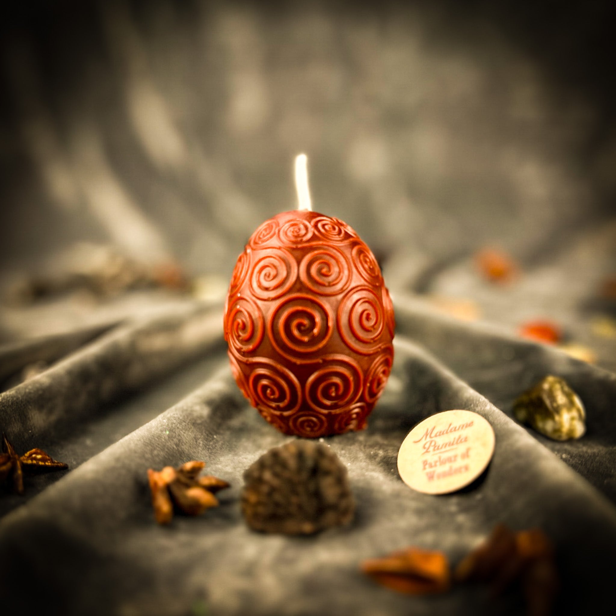 Beeswax Spiral Protection Pysanka Spell Candle