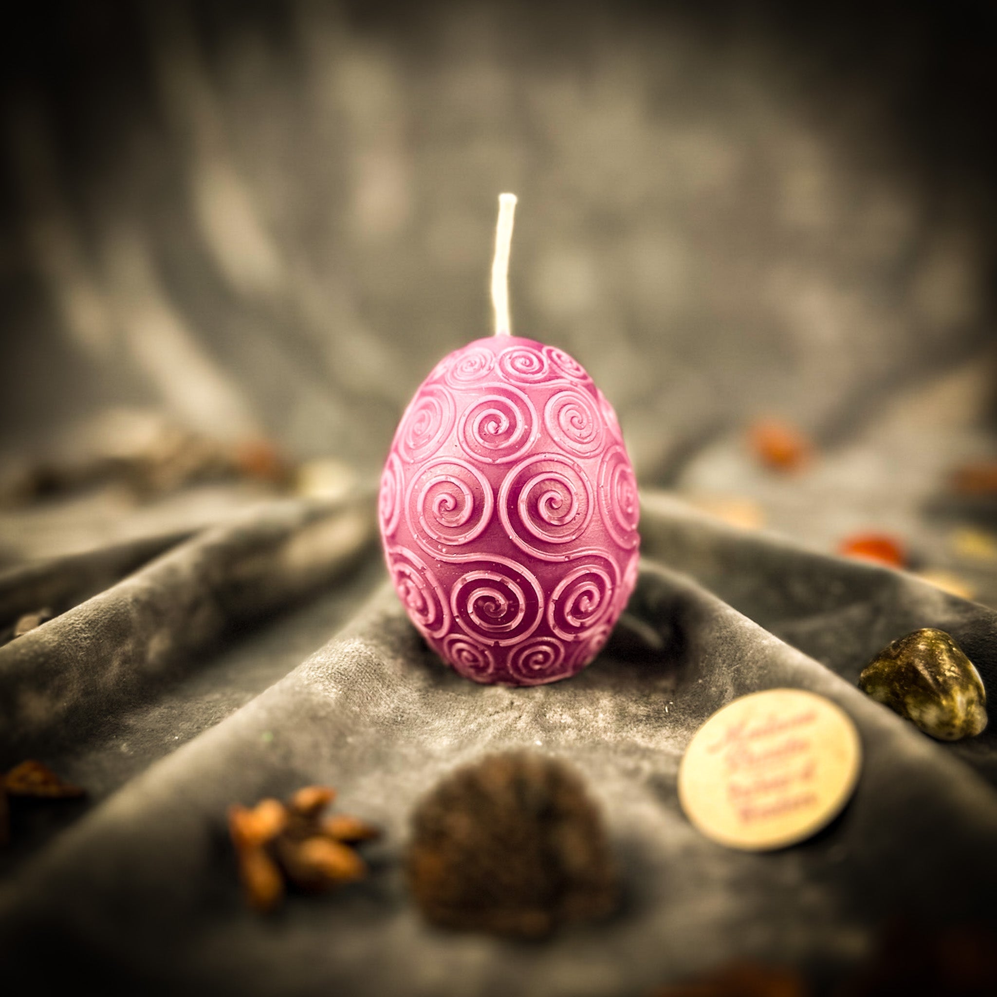 Beeswax Spiral Protection Pysanka Spell Candle