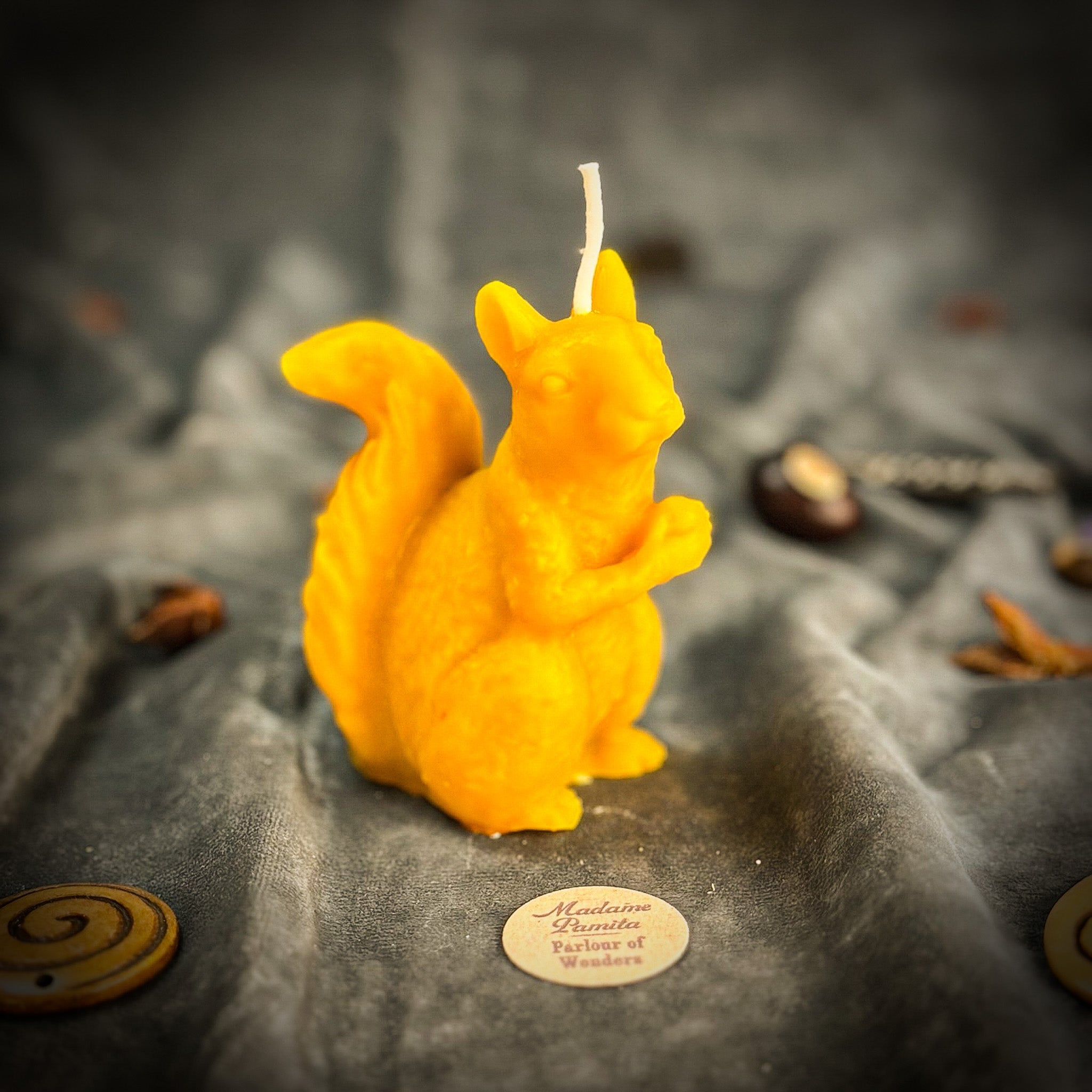 Beeswax Squirrel of Abundance Spell Candle - Savings, Prosperity & Preparation