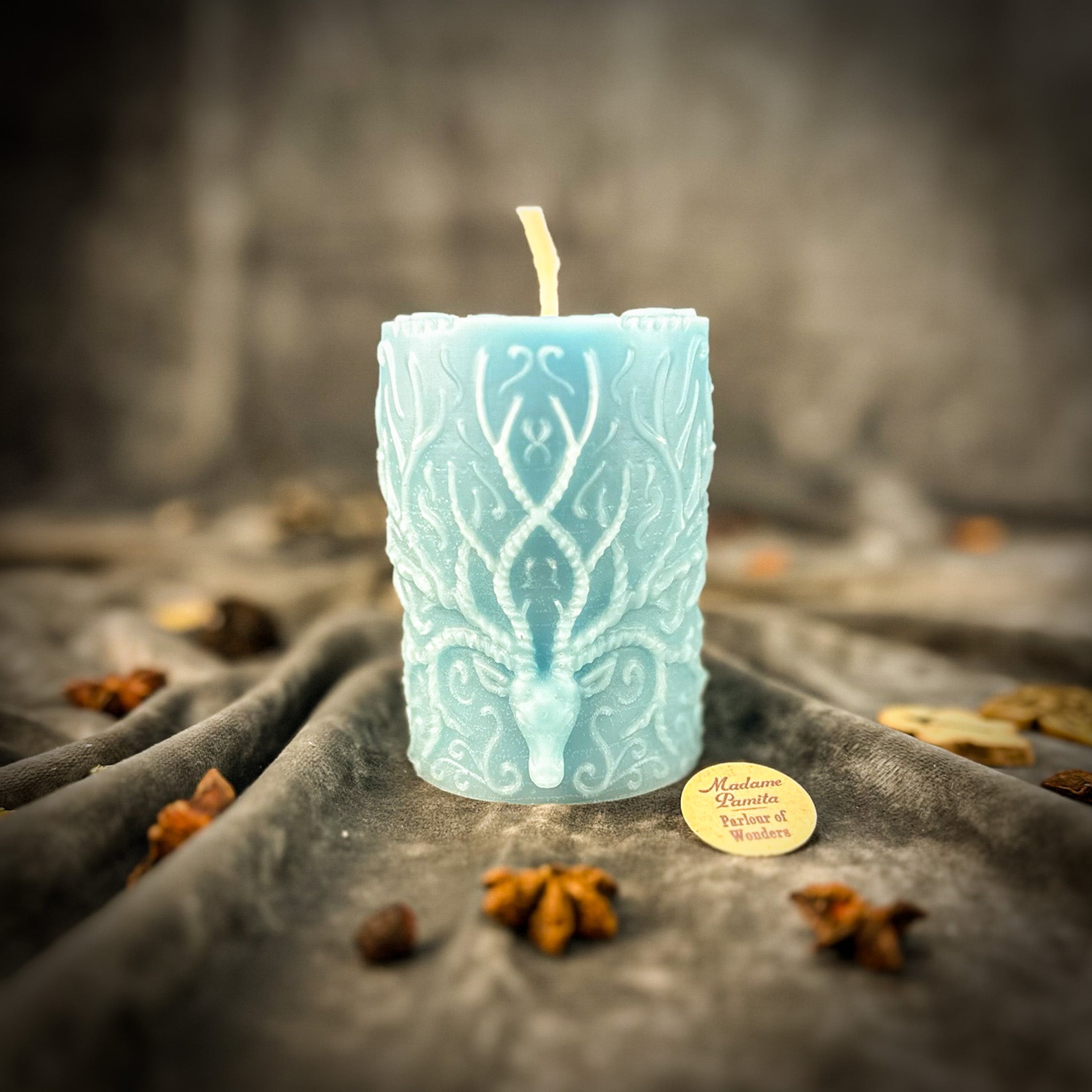Beeswax Stag of the Quest Pillar Candle