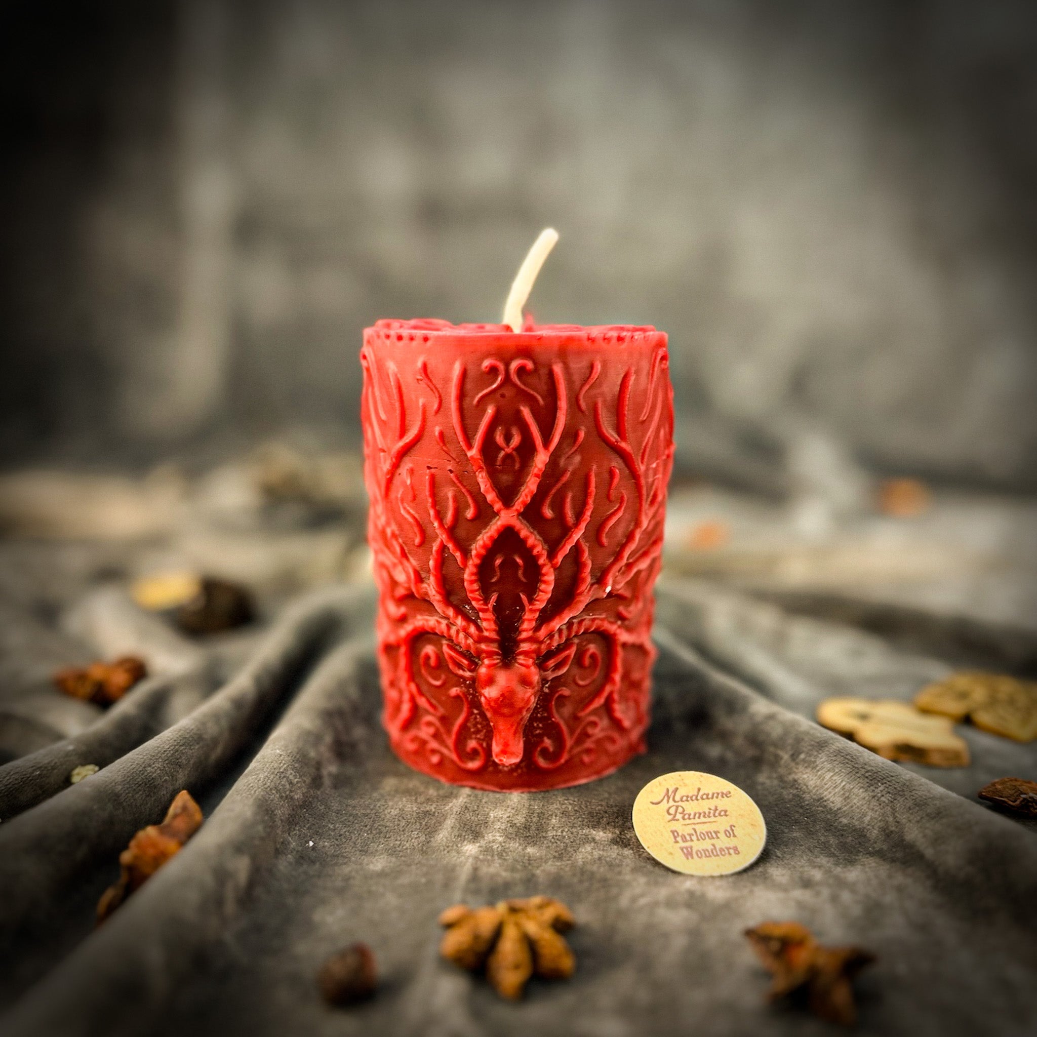 Beeswax Stag of the Quest Pillar Candle