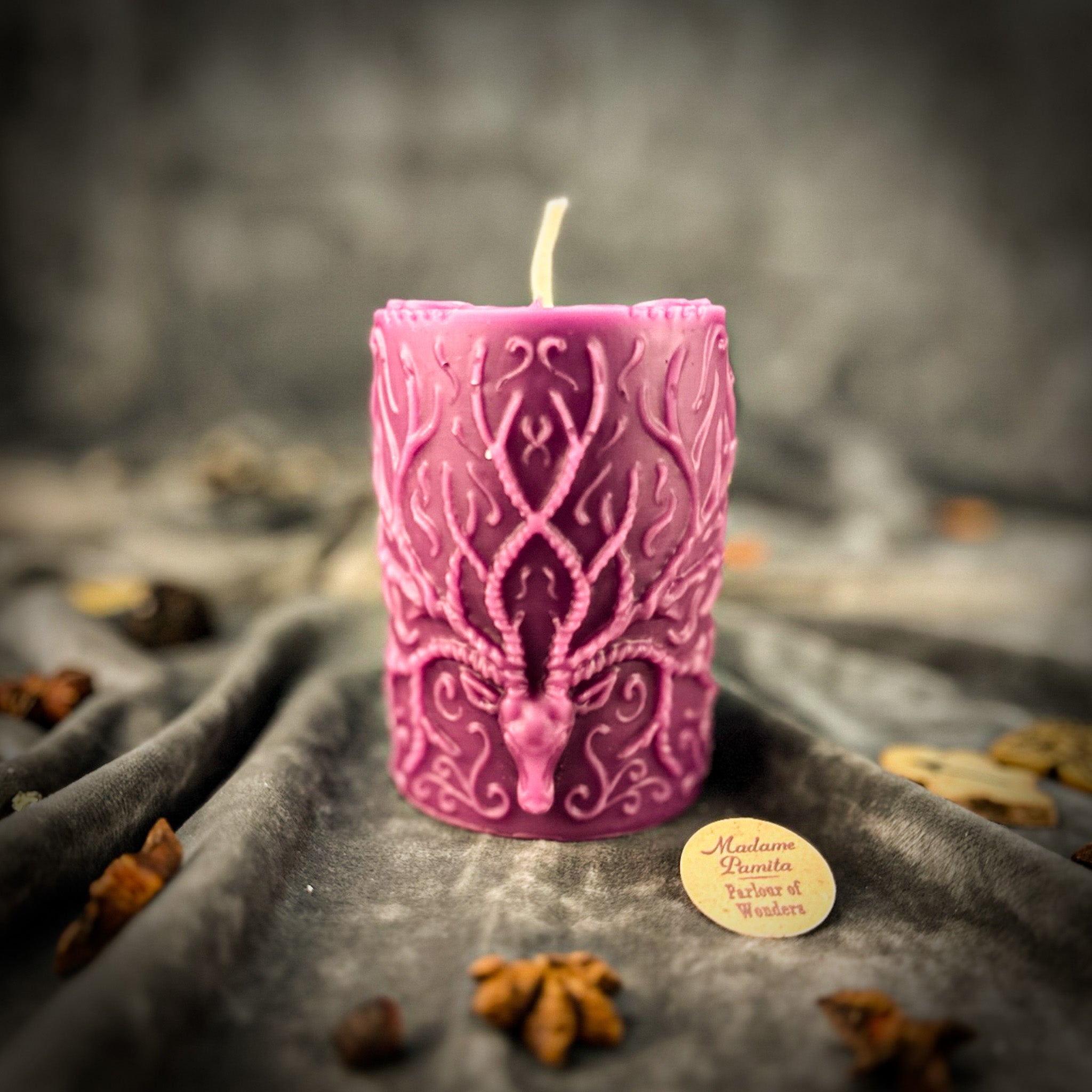 Beeswax Stag of the Quest Pillar Candle