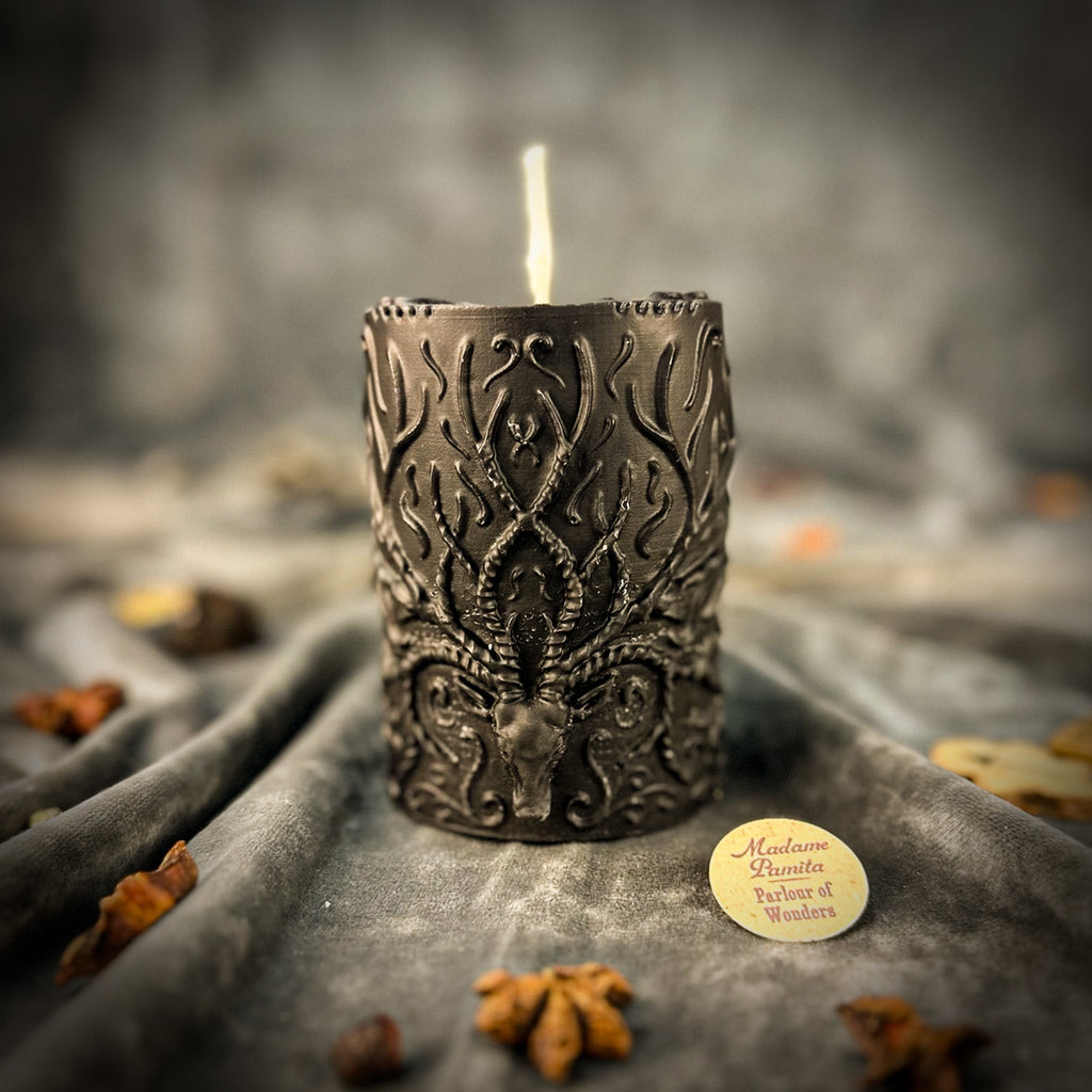 Beeswax Stag of the Quest Pillar Candle