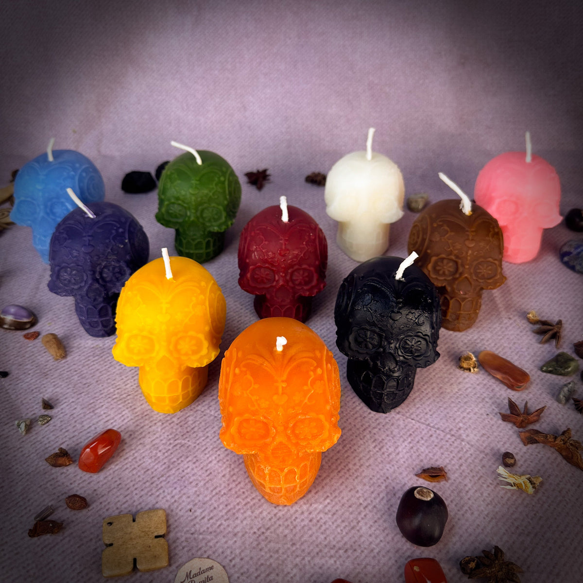 Sugar Skull Candle Spell Kit – Día de los Muertos Ancestor & Remembrance Magic