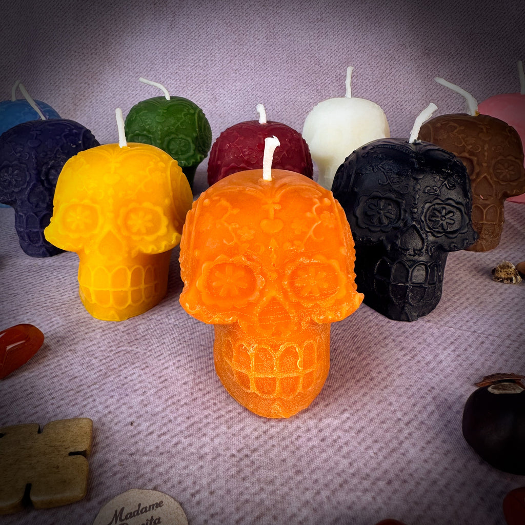 Sugar Skull Candle Spell Kit – Día de los Muertos Ancestor & Remembrance Magic