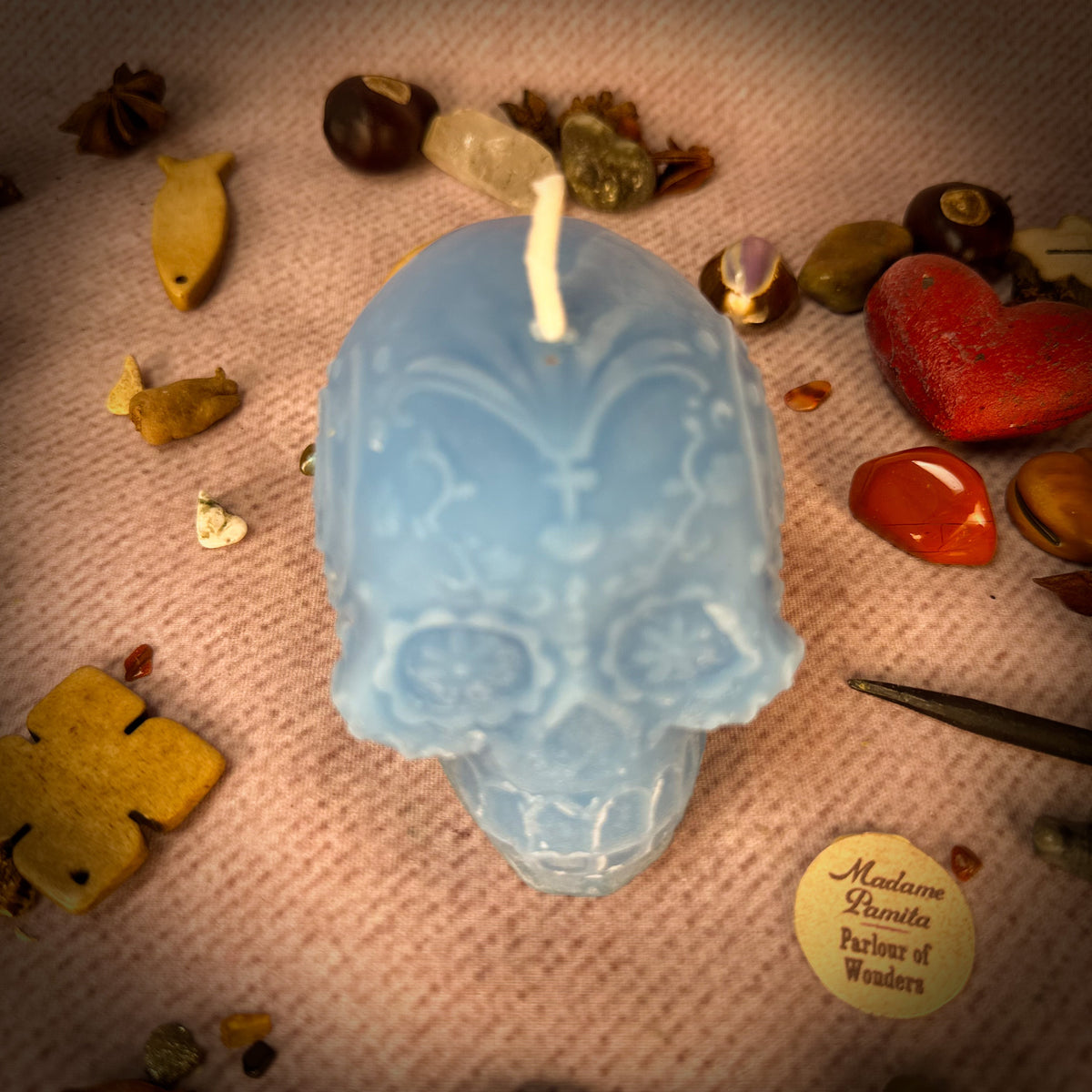Sugar Skull Candle Spell Kit – Día de los Muertos Ancestor & Remembrance Magic