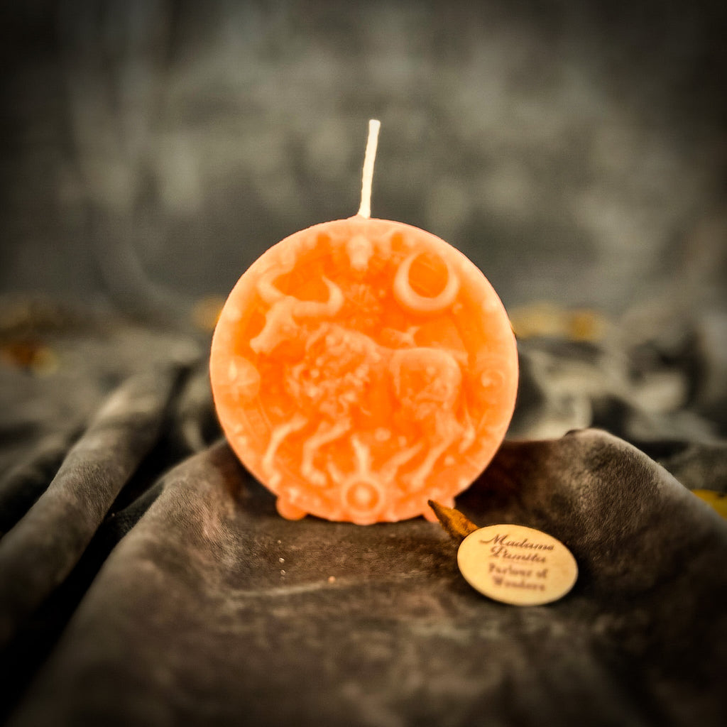 Beeswax Taurus Bull Zodiac Spell Candle