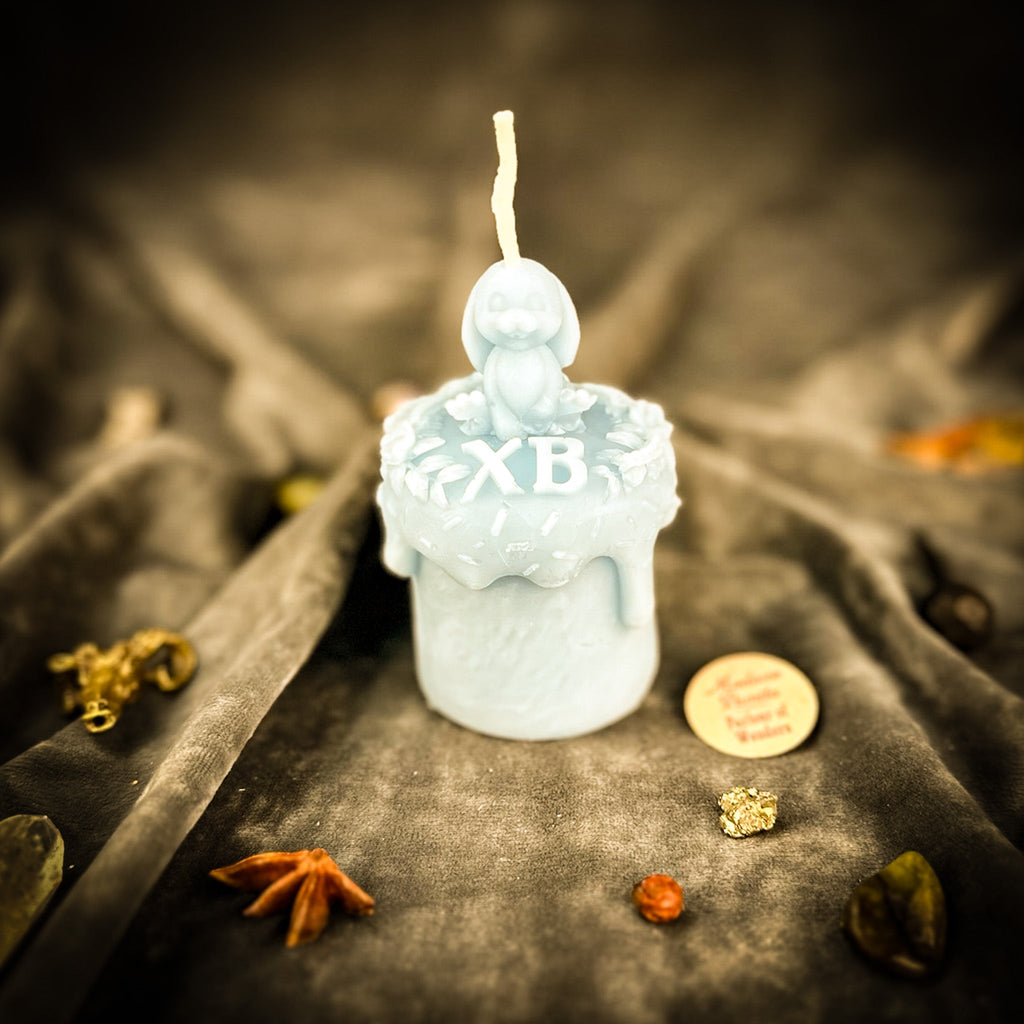 Beeswax Easter Rabbit Paska Spell Candle - Abundance, Fertility & Spring Renewal